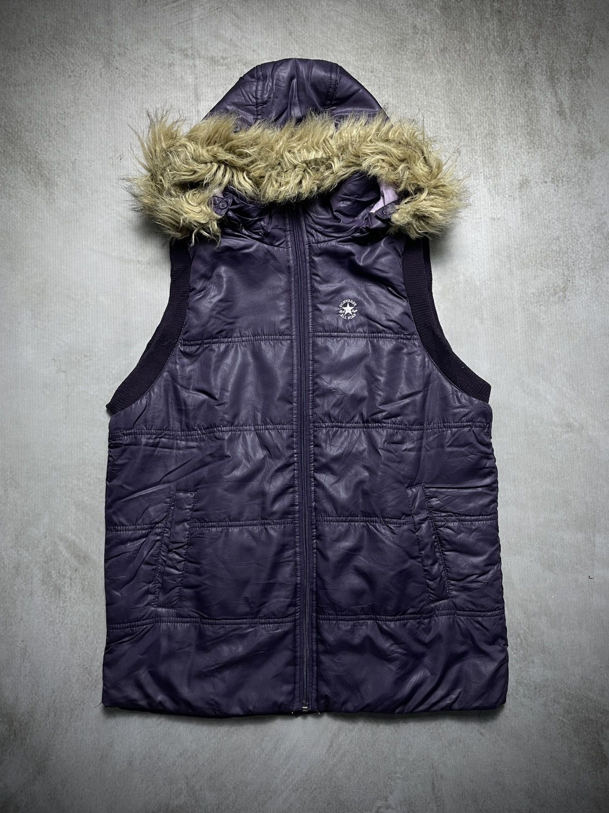 If Six Was Nine 2000’s Converse - Fur Hooded Vest Size US M / EU 48-50 / 2 - 1 Thumbnail