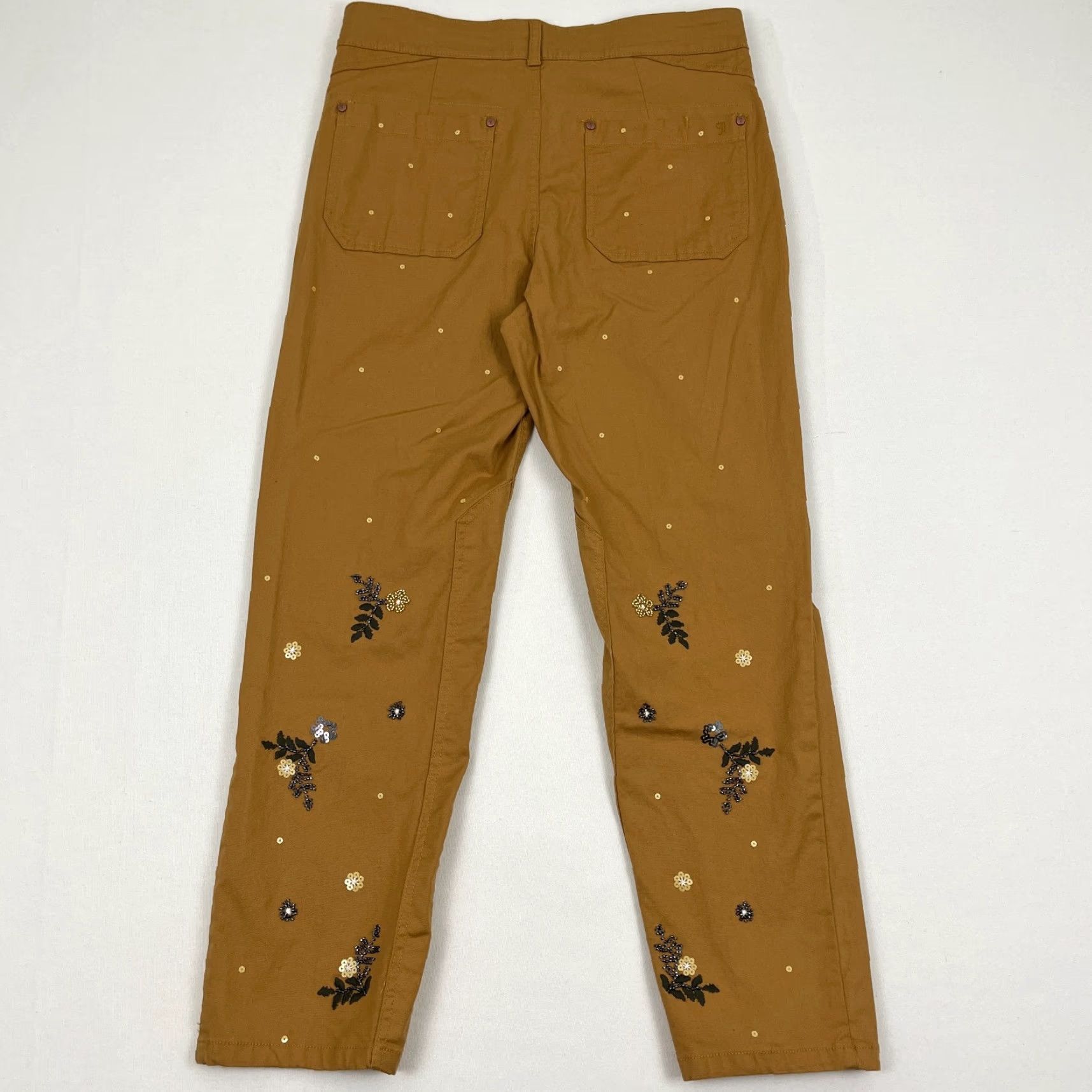 Anthropologie Anthropologie Pilcro Wanderer Pants Women Sz 30 W34 L29 Brown Floral Sequin Boho Size 30" / US 8 / IT 44 - 7 Thumbnail