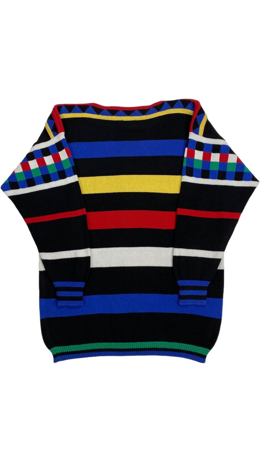 Vintage LASTDROP🔥Vintage 90s Striped Abstraction Heart Dress Sweater Size S / US 4 / IT 40 - 4 Thumbnail