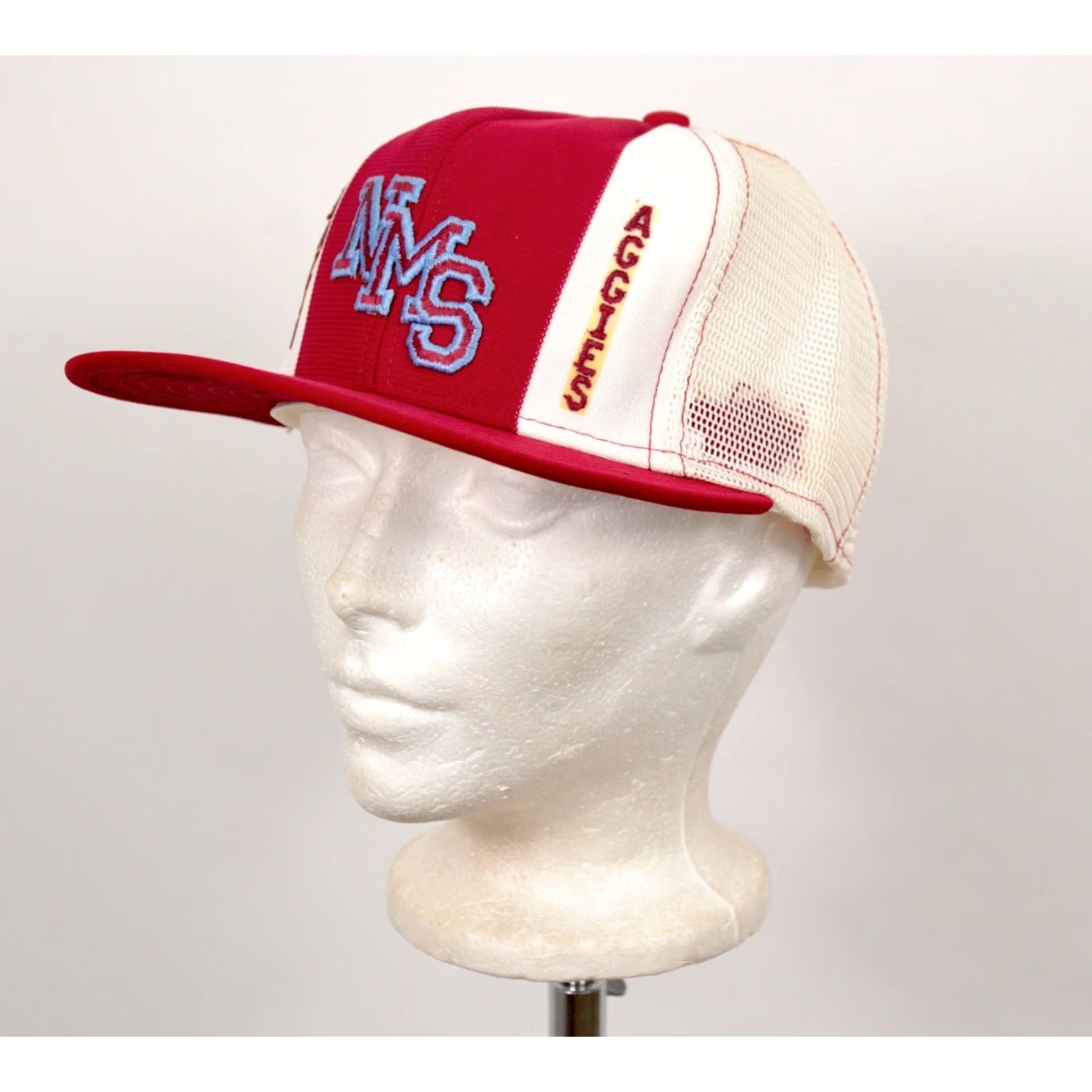 Vintage Vtg 80s Cap - Adjustable Mesh Snapback Hat - Red (80s) - AJD Size ONE SIZE - 2 Thumbnail