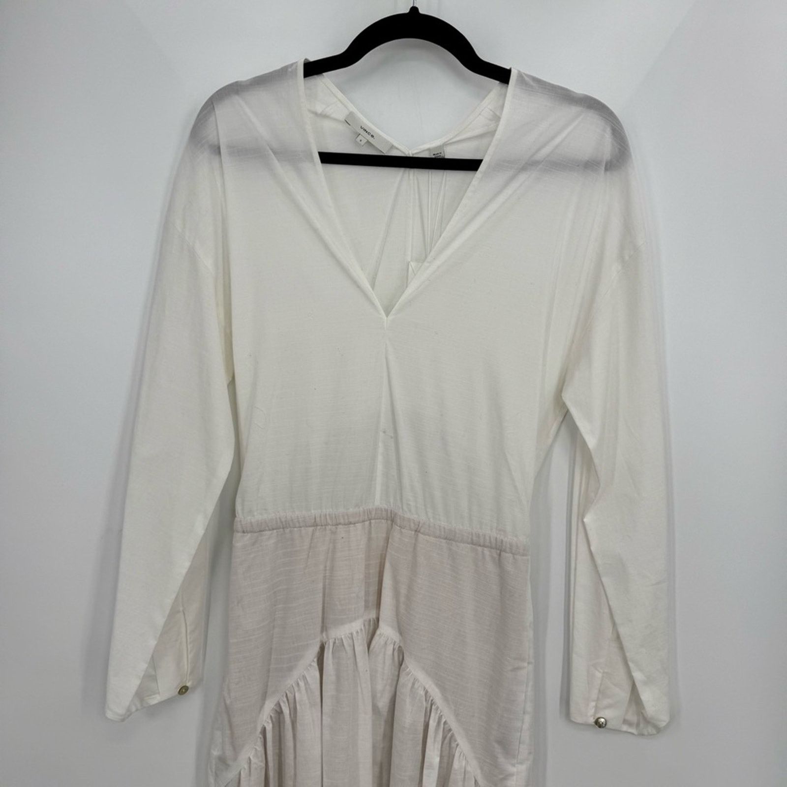 Vince NWT Vince Cutout Slub Cotton Midi Dress Long Sleeve S Size S / US 4 / IT 40 - 5 Thumbnail
