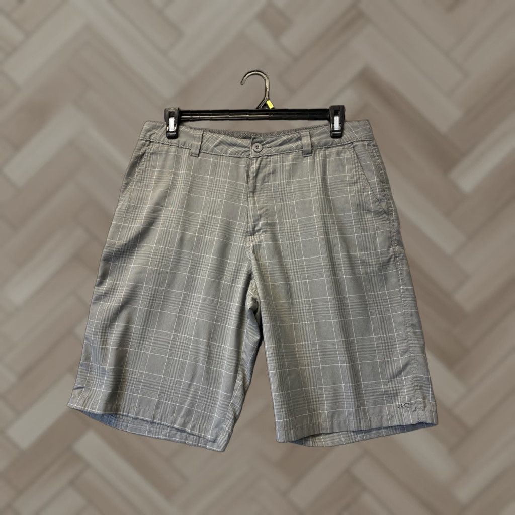 O'Neill VINTAGE O'Neill Men's Casual Shorts Size 34 Gray Plaid Cotton Blend Inseam 12 Boys Size US 34 / EU 50 - 1 Thumbnail