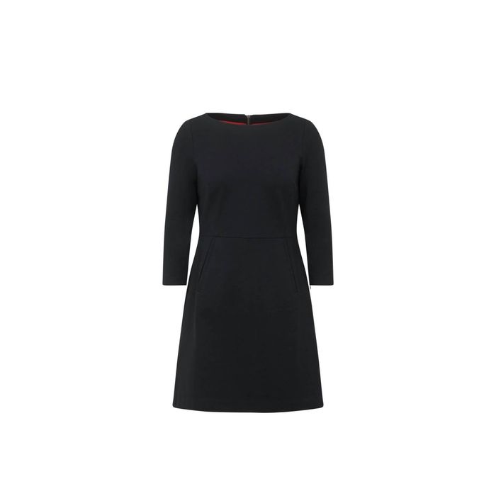 Spanx SPANX The Perfect a-Line 3/4 Sleeve Dress In Classic Black