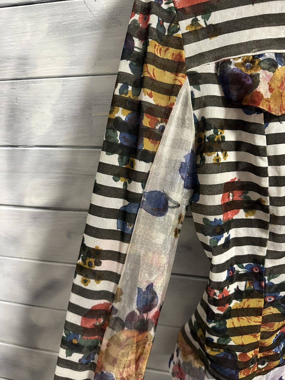 Vintage Rare Mesh Blouse Pianurastudio in Flowers Made In Italy Size M / US 6-8 / IT 42-44 - 7 Thumbnail