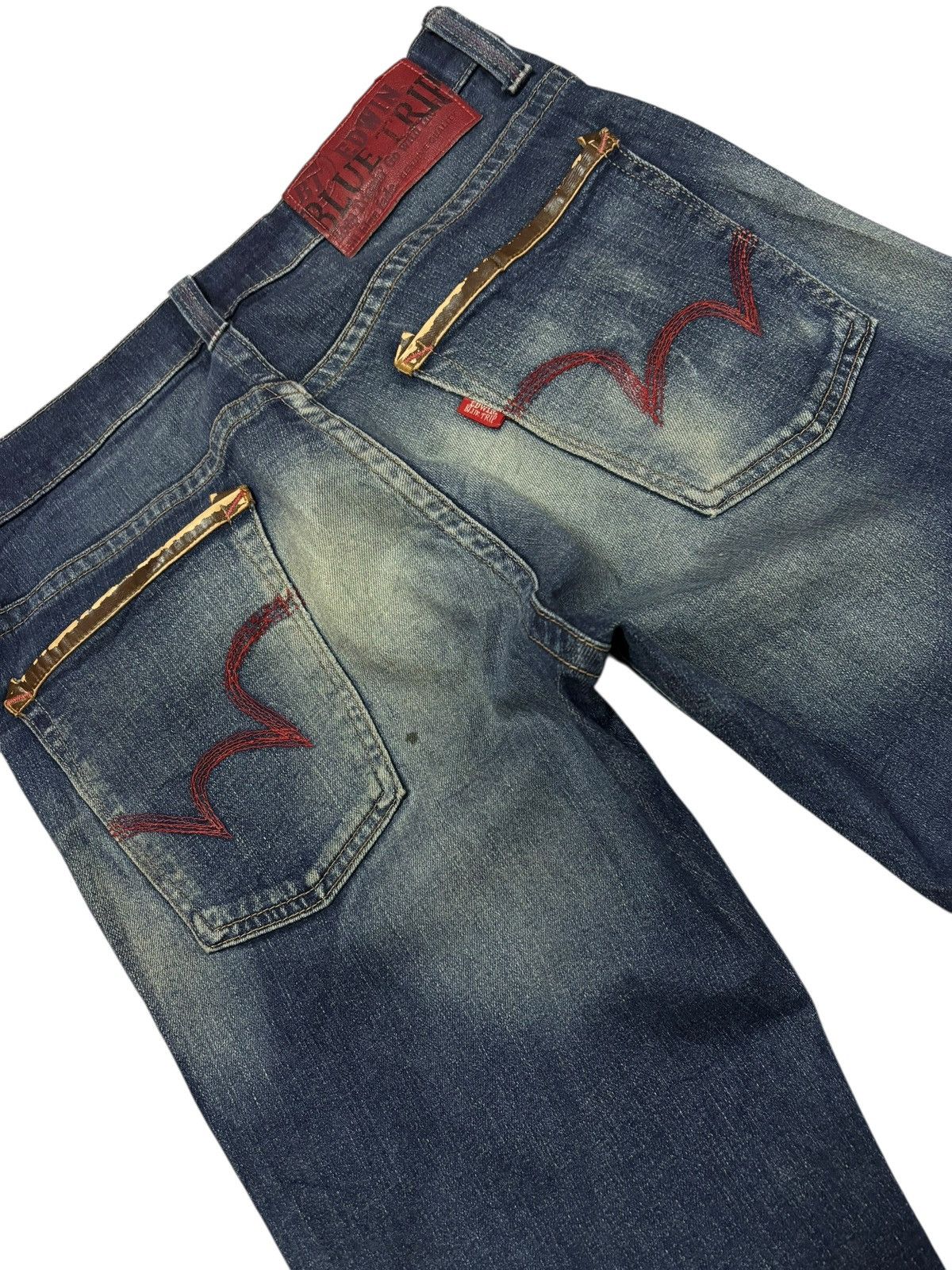 Edwin Vtg Edwin Blue Trip Japan Distressed Jeans Size US 30 / EU 46 - 6 Thumbnail