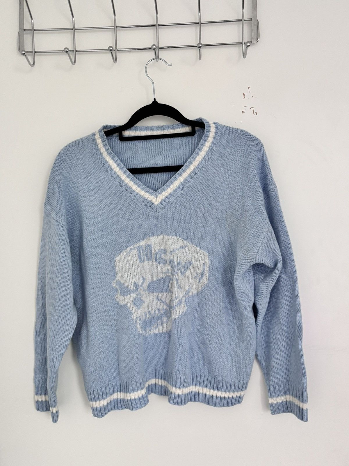 Vintage Preppy blue cutesi skull sweater Size XS / US 0-2 / IT 36-38 - 1 Thumbnail
