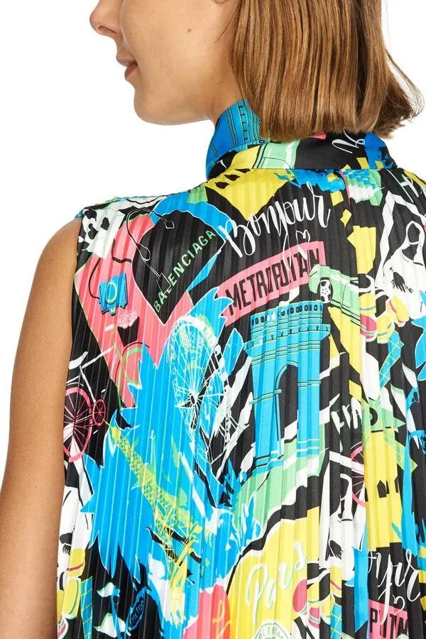 Balenciaga o1y0625 Midi Dress in Multicolor Size S / US 4 / IT 40 - 4 Thumbnail