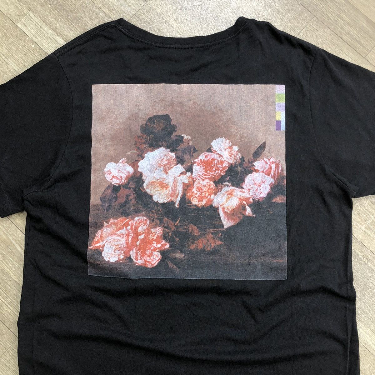 トップス RAF SIMONS 18SS Joy Division Flowers Tee 🇮🇹 SS18 Raf Simons New Order x Joy Division Flowers Black Tee