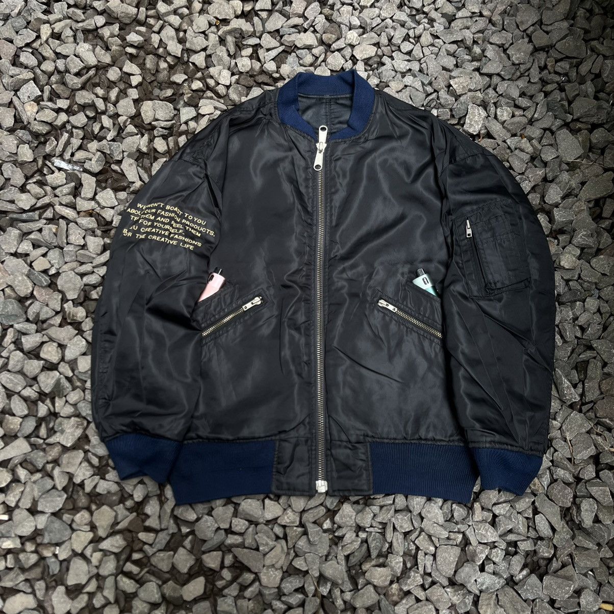 Japanese Brand Type MA1 Reversible Bomber Jacket Embroidery Man’s Batsu Size US XL / EU 56 / 4 - 8 Thumbnail