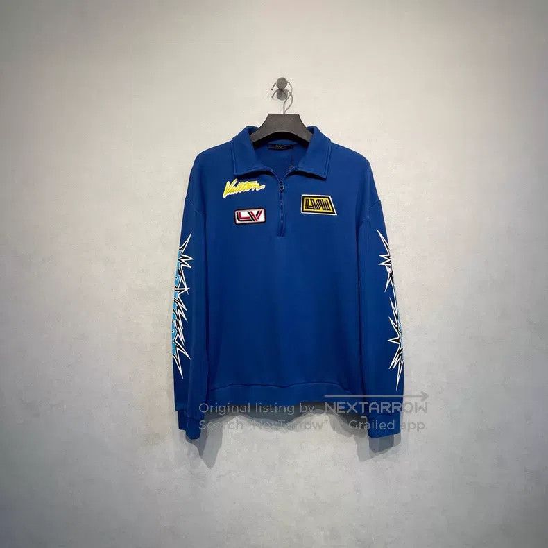 Louis Vuitton Louis Vuitton Klein blue logo OEM stand collar sweatshirt Size US XL / EU 56 / 4 - 1 Thumbnail