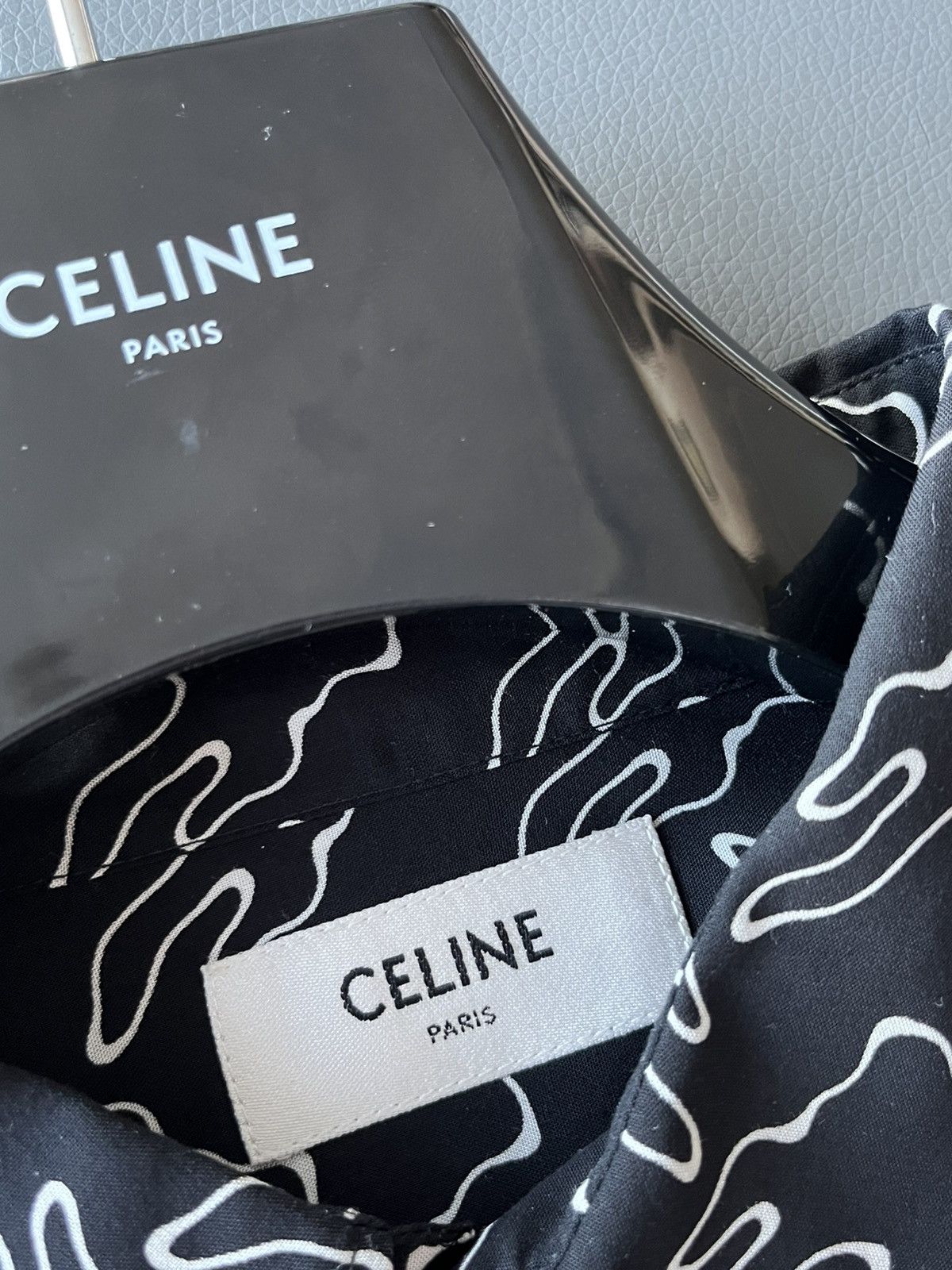 Celine × Hedi Slimane Super Runway Geometric Logo Shirt Celine Hedi Slimane Rare Size US XL / EU 56 / 4 - 13 Thumbnail