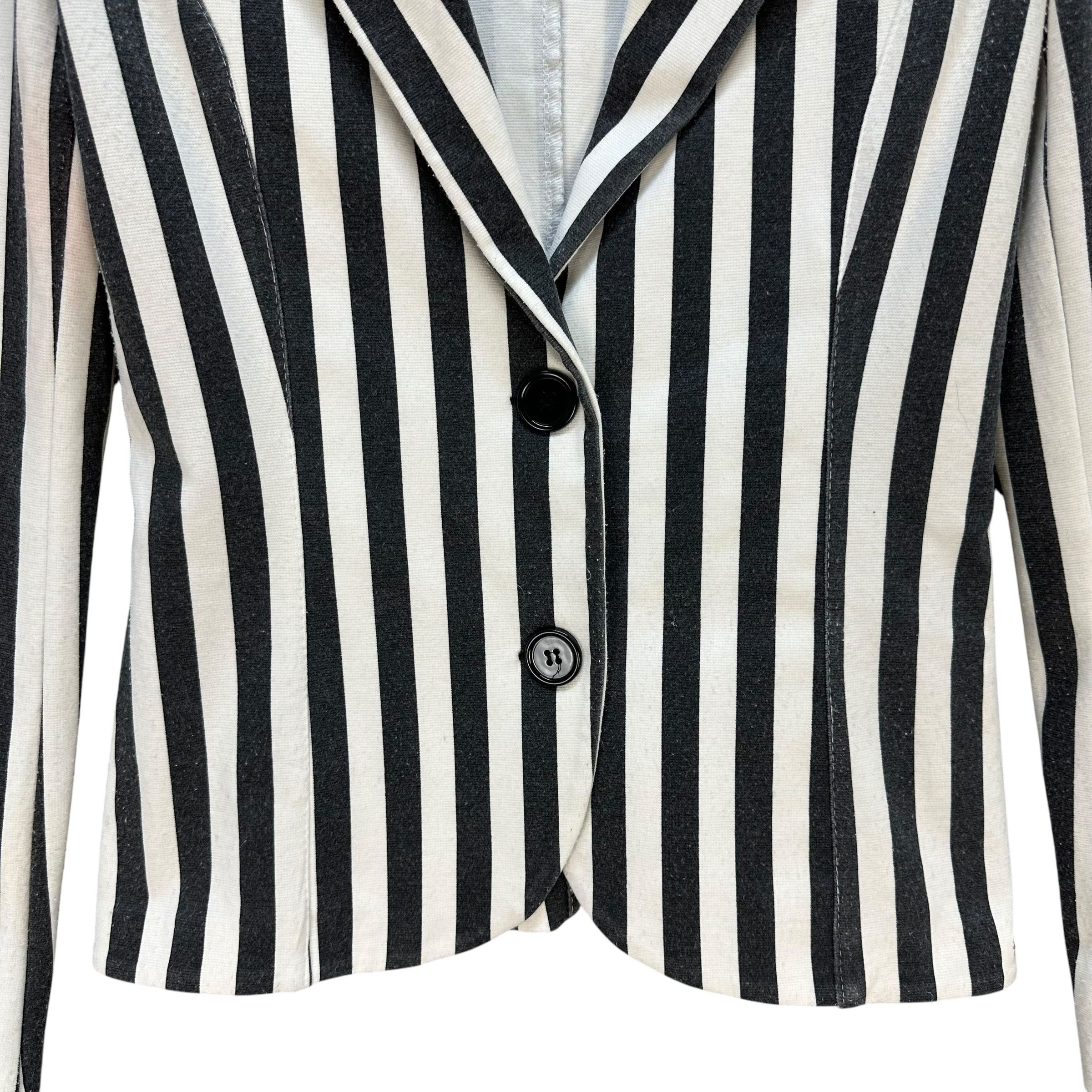 Other RINASCIMENTO Black White Striped Lightweight Blazer A75-1802 Size S / US 4 / IT 40 - 3 Thumbnail