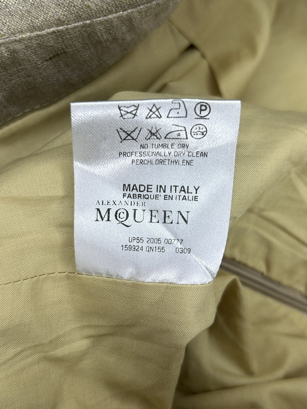 Alexander McQueen S/S 06 Gold Linen Skirt Size 26" / US 2 / IT 38 - 12 Thumbnail
