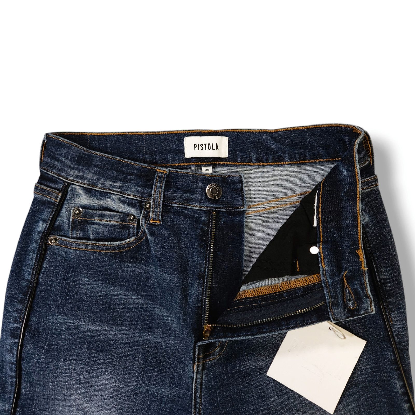 Pistola Pistola Aline High Rise Ankle Jeans Leather Piping NWT 26x27 Size 26" / US 2 / IT 38 - 6 Thumbnail