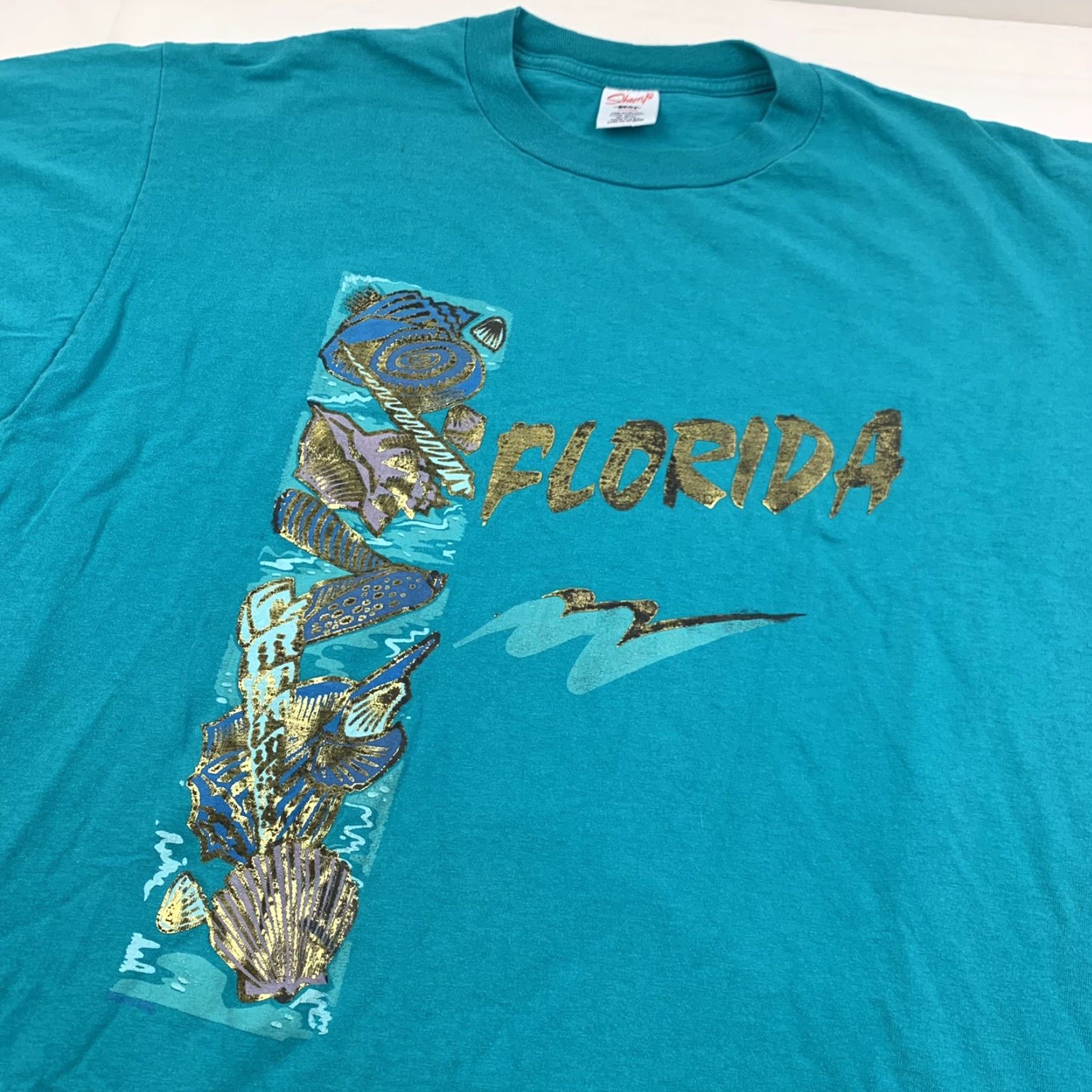 Vintage VINTAGE Sherry’s Best T-Shirt Men XL Blue 90s Ocean Nature Sea Shells Florida Size US XL / EU 56 / 4 - 2 Thumbnail
