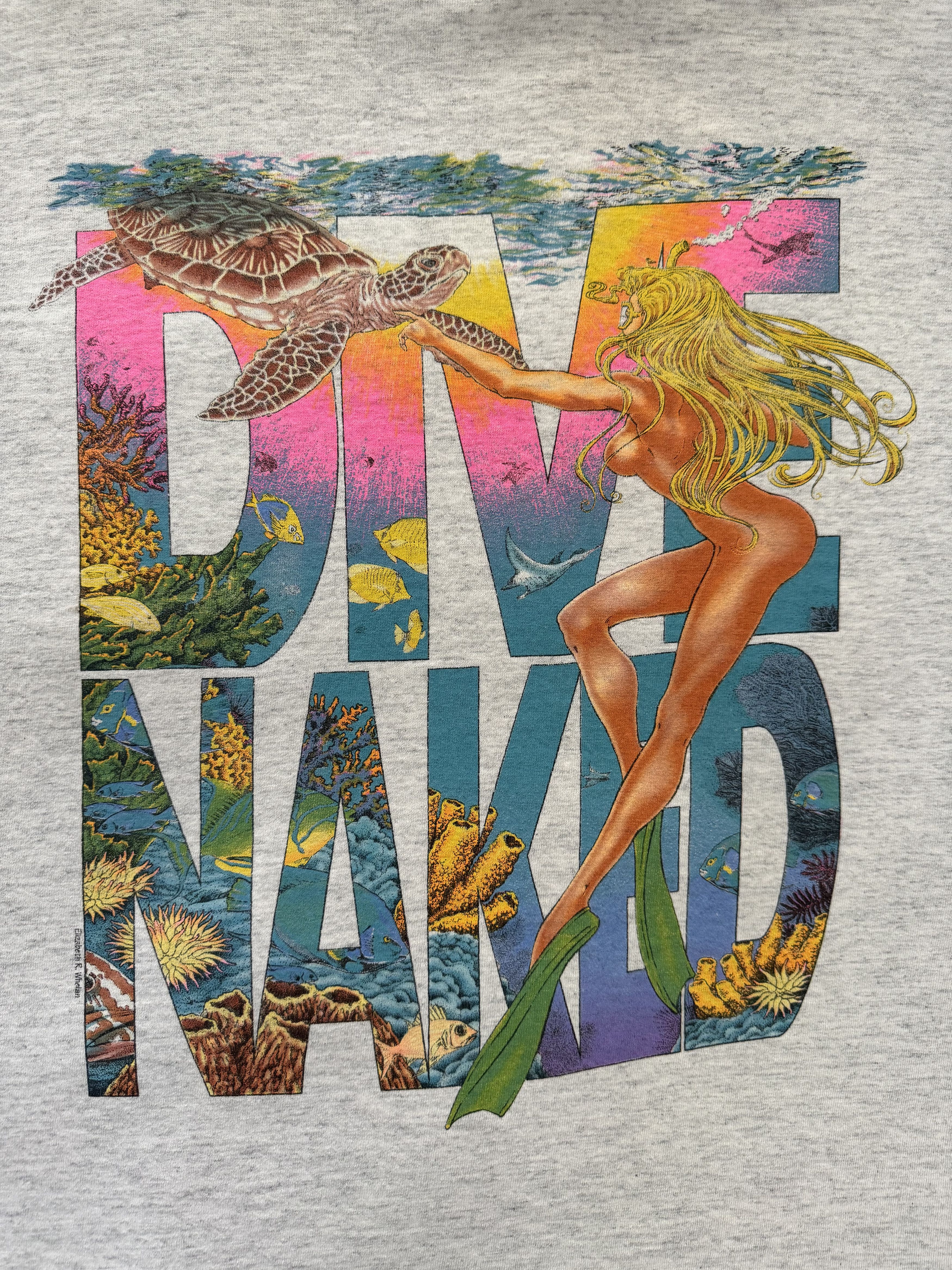 Vintage Vintage 90s Dive Naked Virgin Island Pocket Tee Size US XL / EU 56 / 4 - 3 Thumbnail