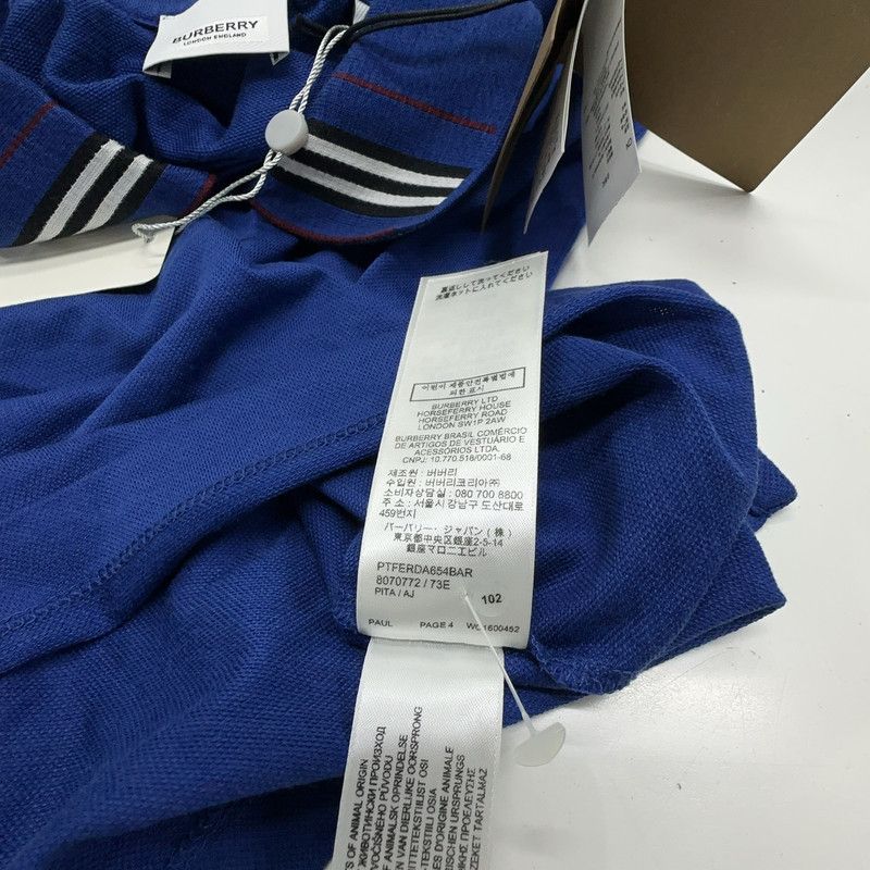 Burberry Burberry Blue Logo Embroidered Short Sleeve Polo 0079 Size US XS / EU 42 / 0 - 1 Thumbnail