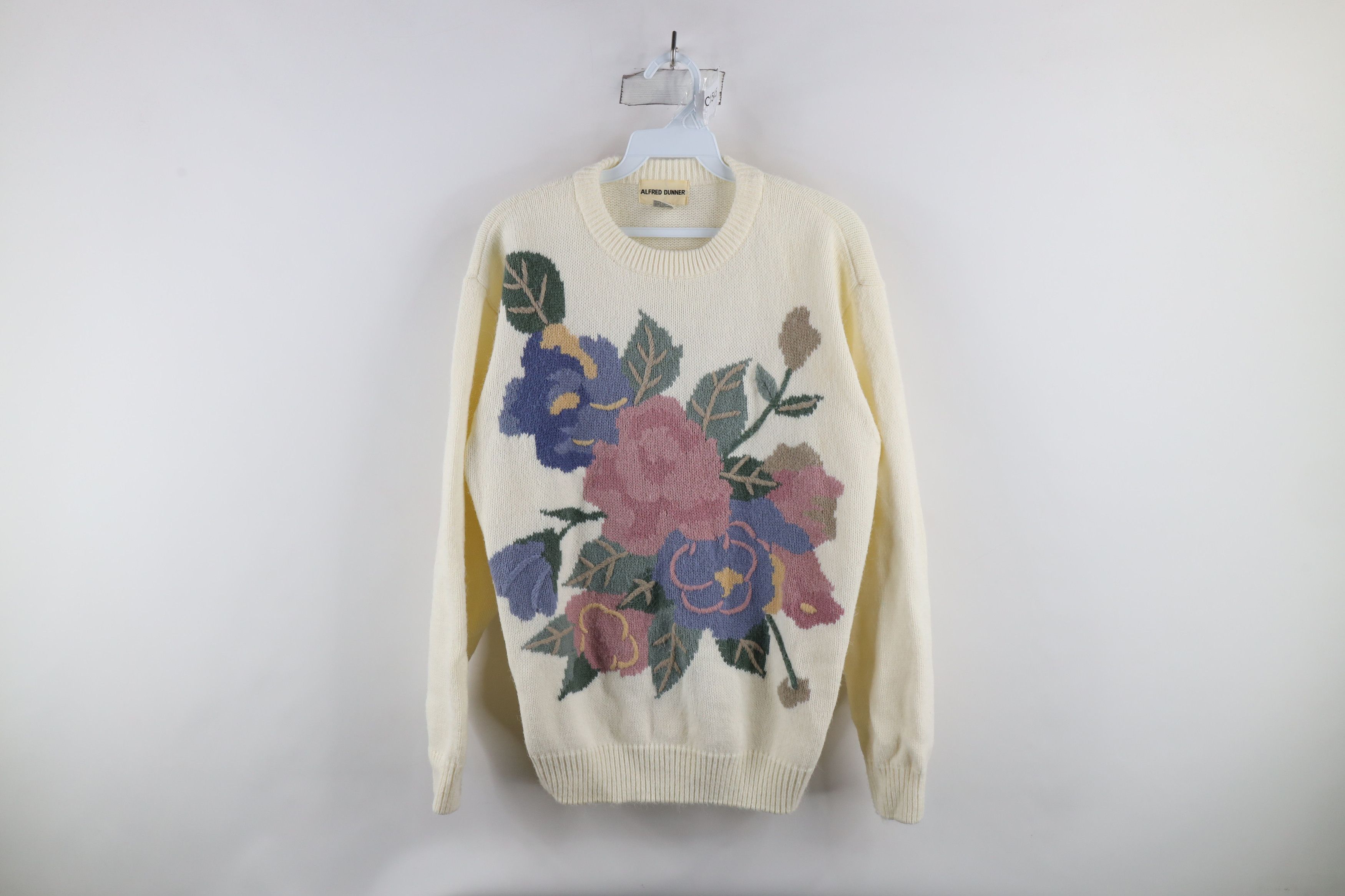 Vintage Vintage 90s Country Primitive Flower Knit Crewneck Sweater Size XL / US 12-14 / IT 48-50 - 1 Thumbnail