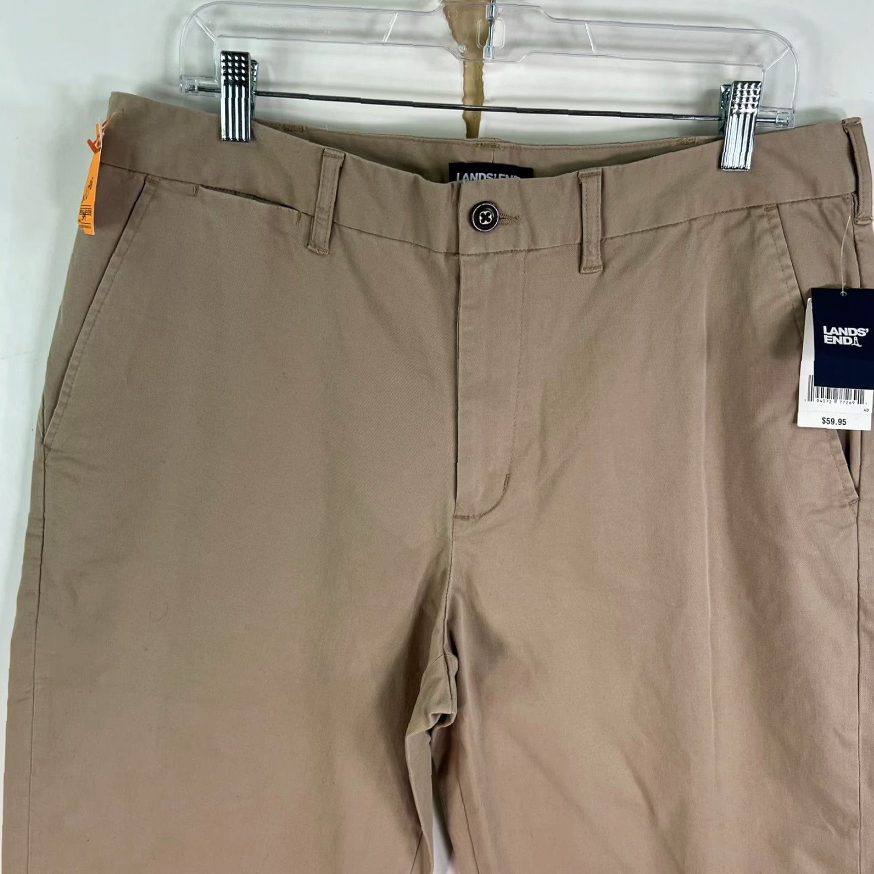 Lands' End Vintage Lands' End Men's Chino Pants Flat Front Khaki Business Casual Regular Fit Size 34 Inseam 34 Size US 34 / EU 50 - 2 Thumbnail