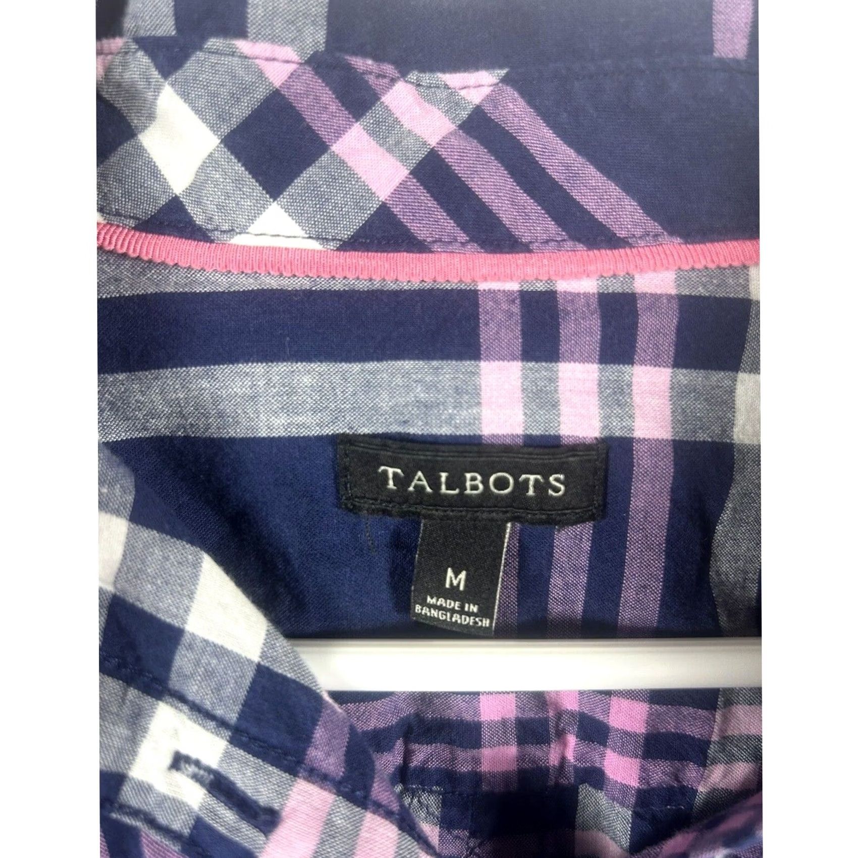 Talbots Talbots Plaid Purple Collared Button-Up Shirt Women's M Casual Long Sleeve 100% Cotton Button-Front Vintage: No Size M / US 6-8 / IT 42-44 - 2 Thumbnail