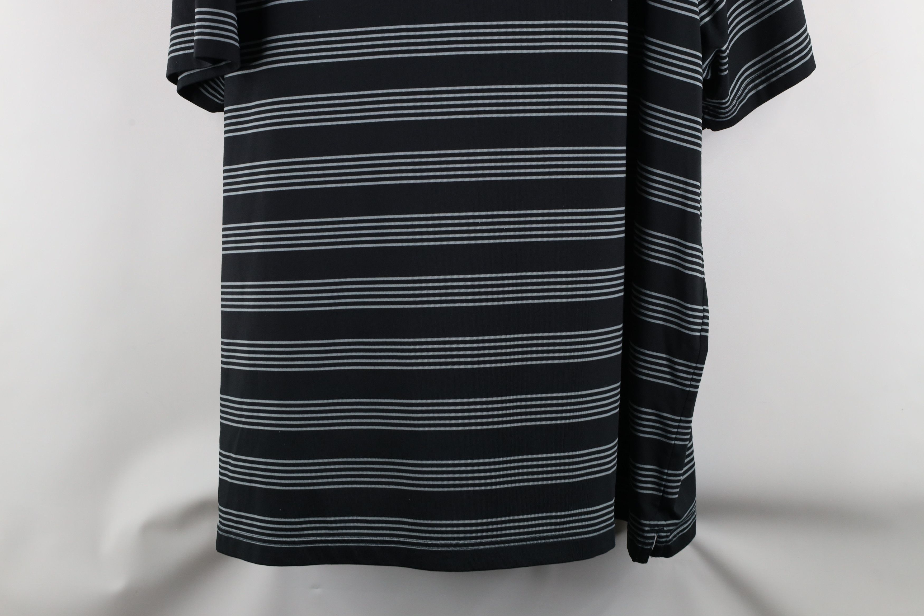 Under Armour × Vintage Under Armour Loose Striped Collared Golf Polo Shirt Black Size US XXL / EU 58 / 5 - 9 Thumbnail