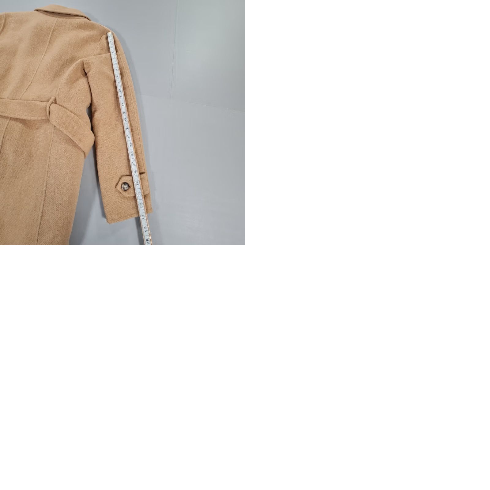 Reiss VINTAGE Reiss Coat Beige 8 UK Long Wool Blend Belted Pockets Women Size M / US 6-8 / IT 42-44 - 9 Thumbnail
