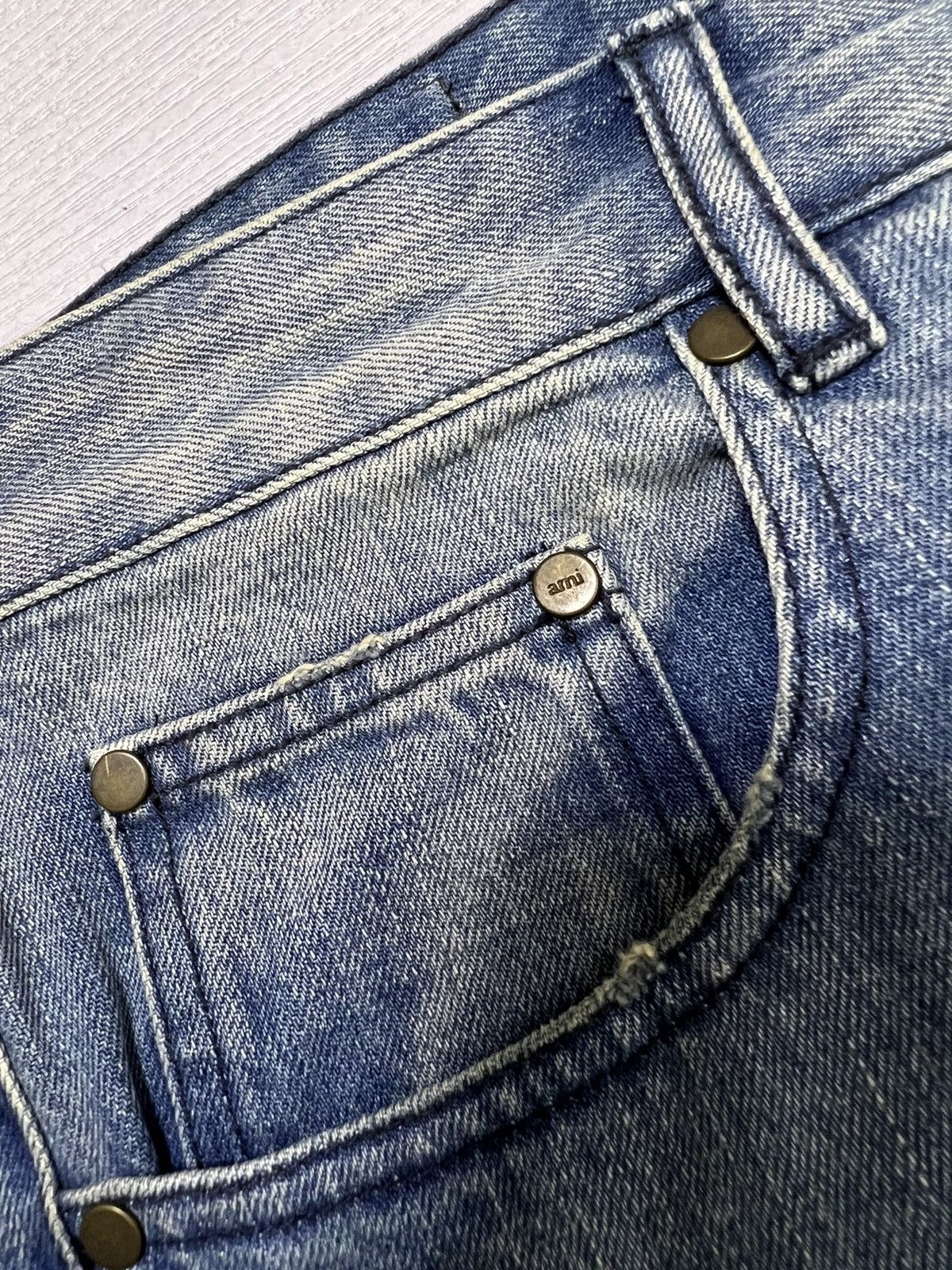 AMI AMI Paris - Sky Blue Destroyed Denim Jeans Size US 32 / EU 48 - 6 Thumbnail