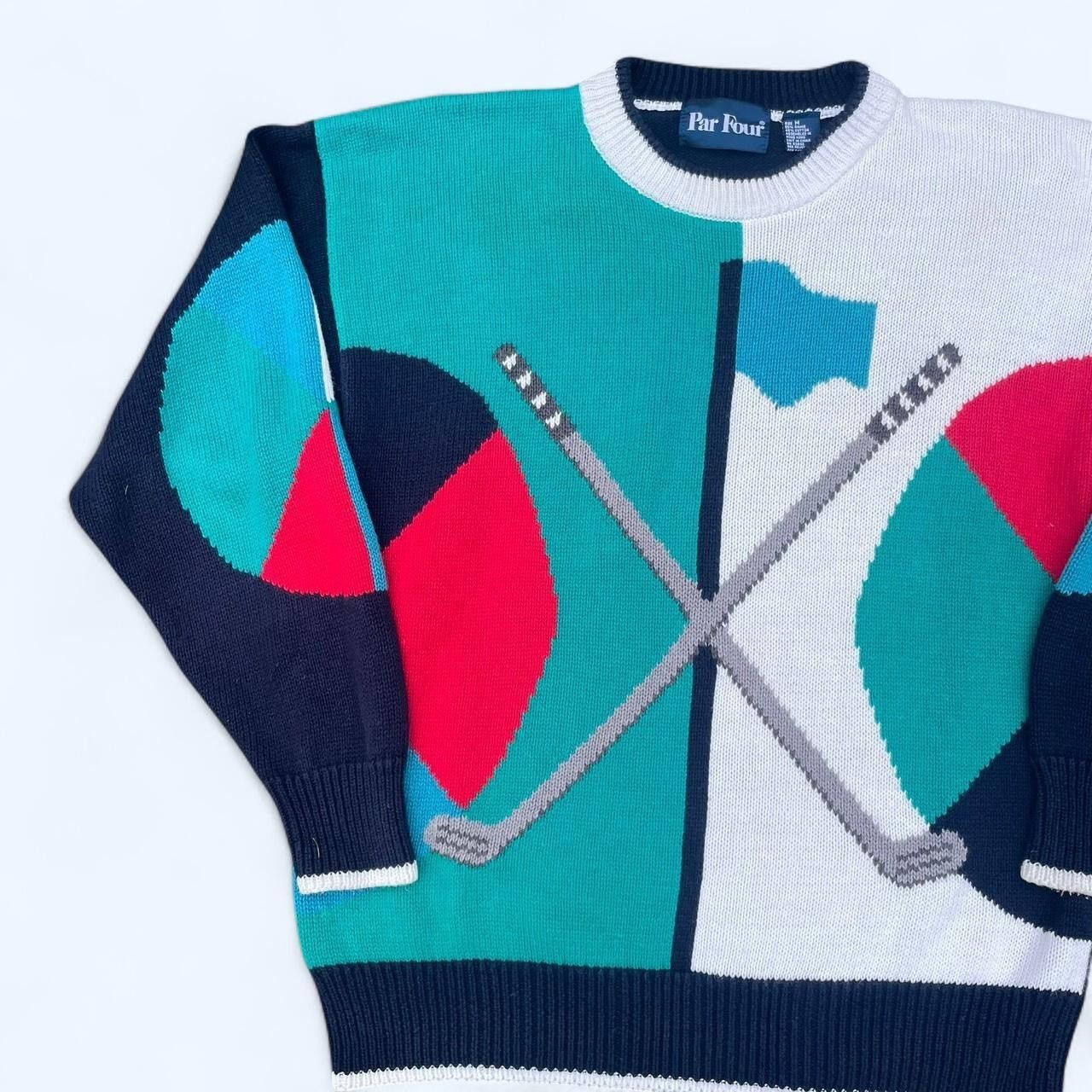 Vintage Vintage 90’s Par Four Golf Retro Geometric Sweater Size US M / EU 48-50 / 2 - 2 Thumbnail
