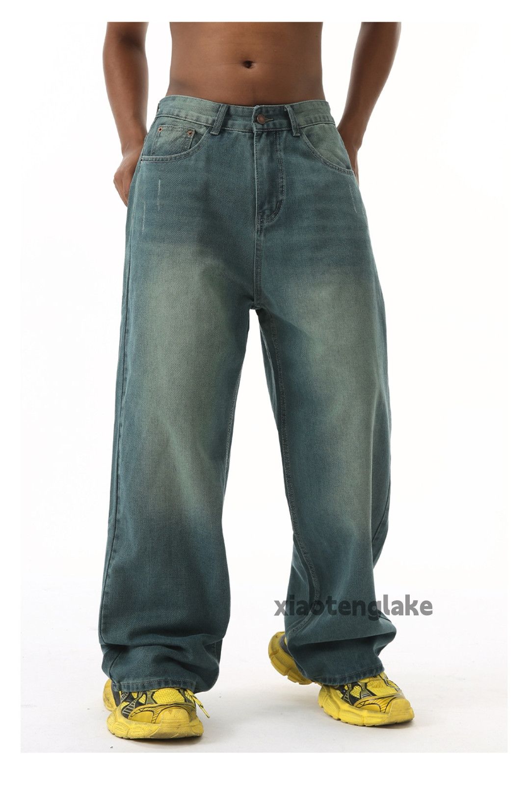 Jean × Vintage washed faded cleanfit yuppie loose baggy jeans Size US 33 - 4 Thumbnail