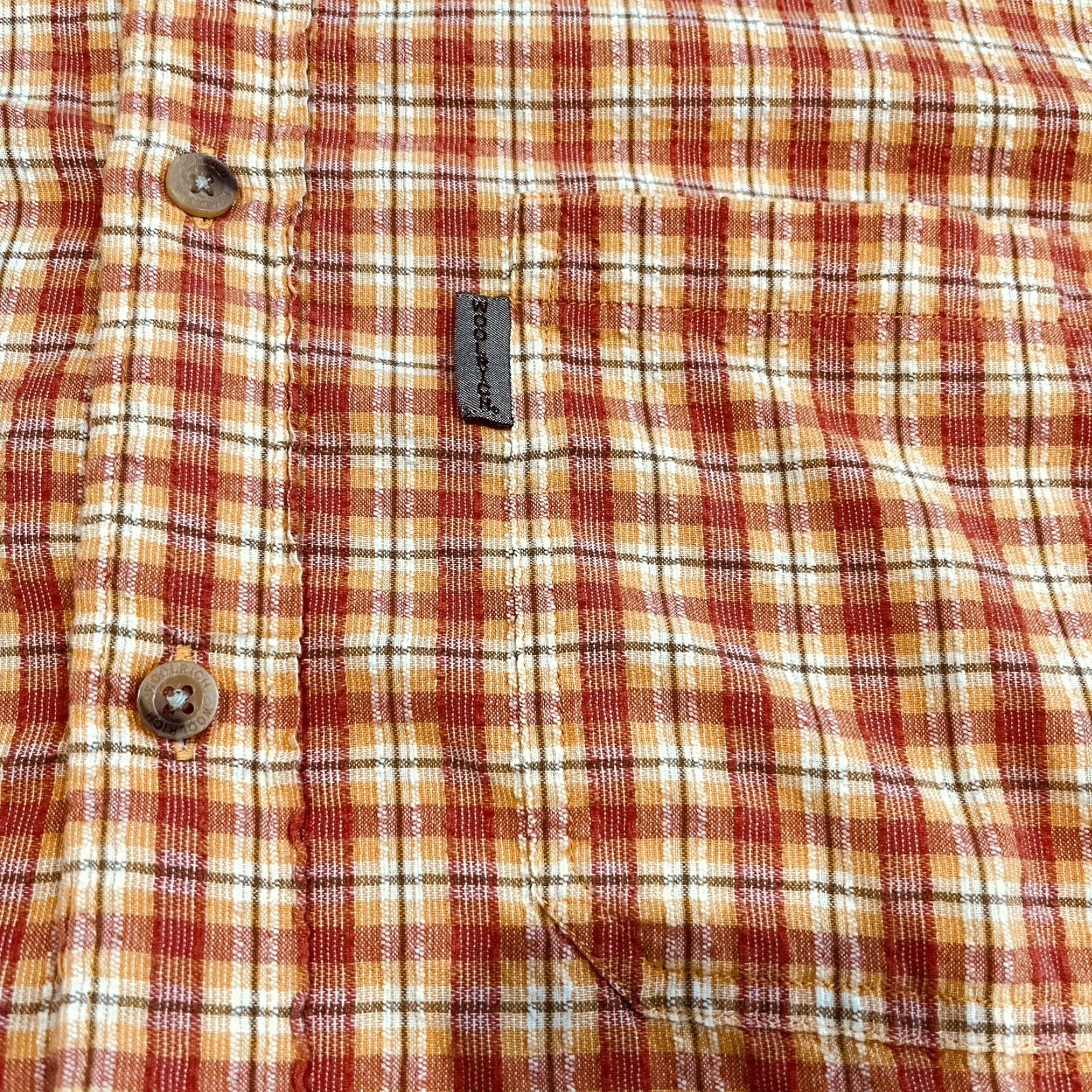 Vintage Woolrich Shirt Short Sleeve Camp Orange Check Mens XL Casual Cotton Button-Up Front-Classic, Preppy, Designer Size US XL / EU 56 / 4 - 2 Thumbnail