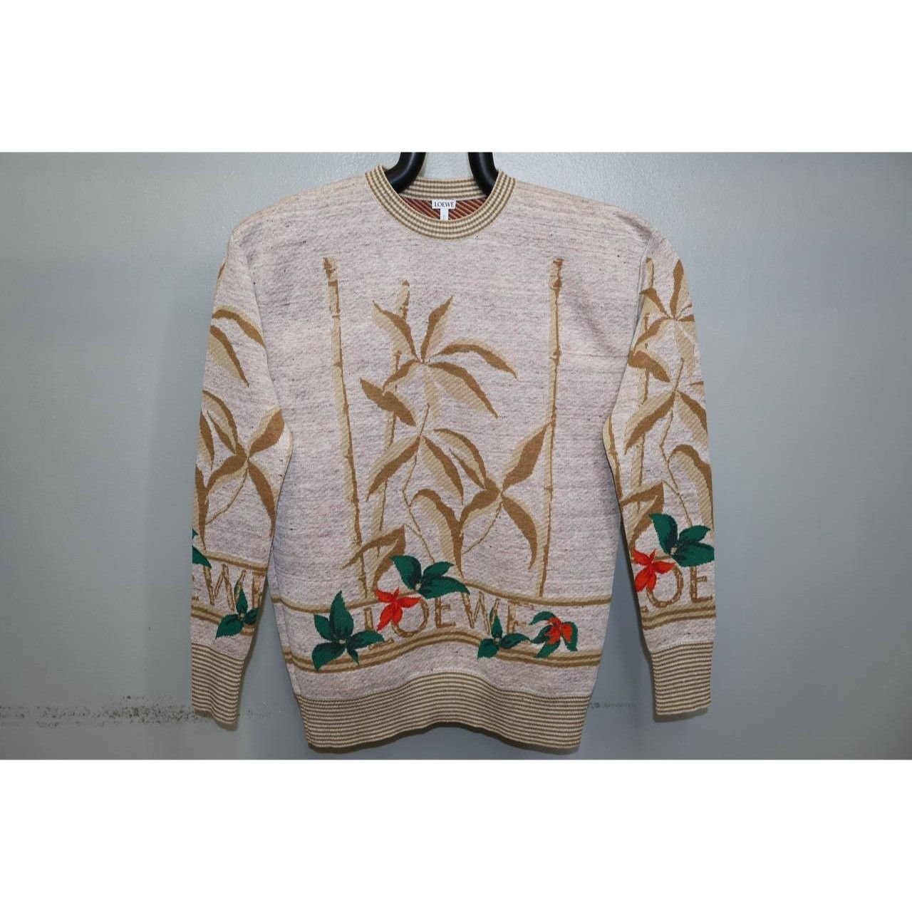 Loewe Loewe Men’s Linen Knit Floral Leaves Pullover Sweater Size US M / EU 48-50 / 2 - 5 Thumbnail