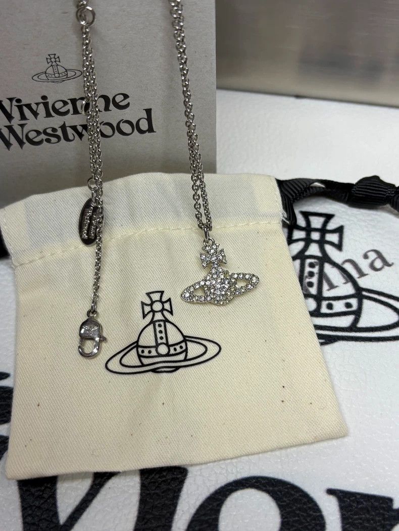 Vivienne Westwood Vivienne Westwood Graceful full diamond necklace-Silver Size ONE SIZE - 6 Thumbnail