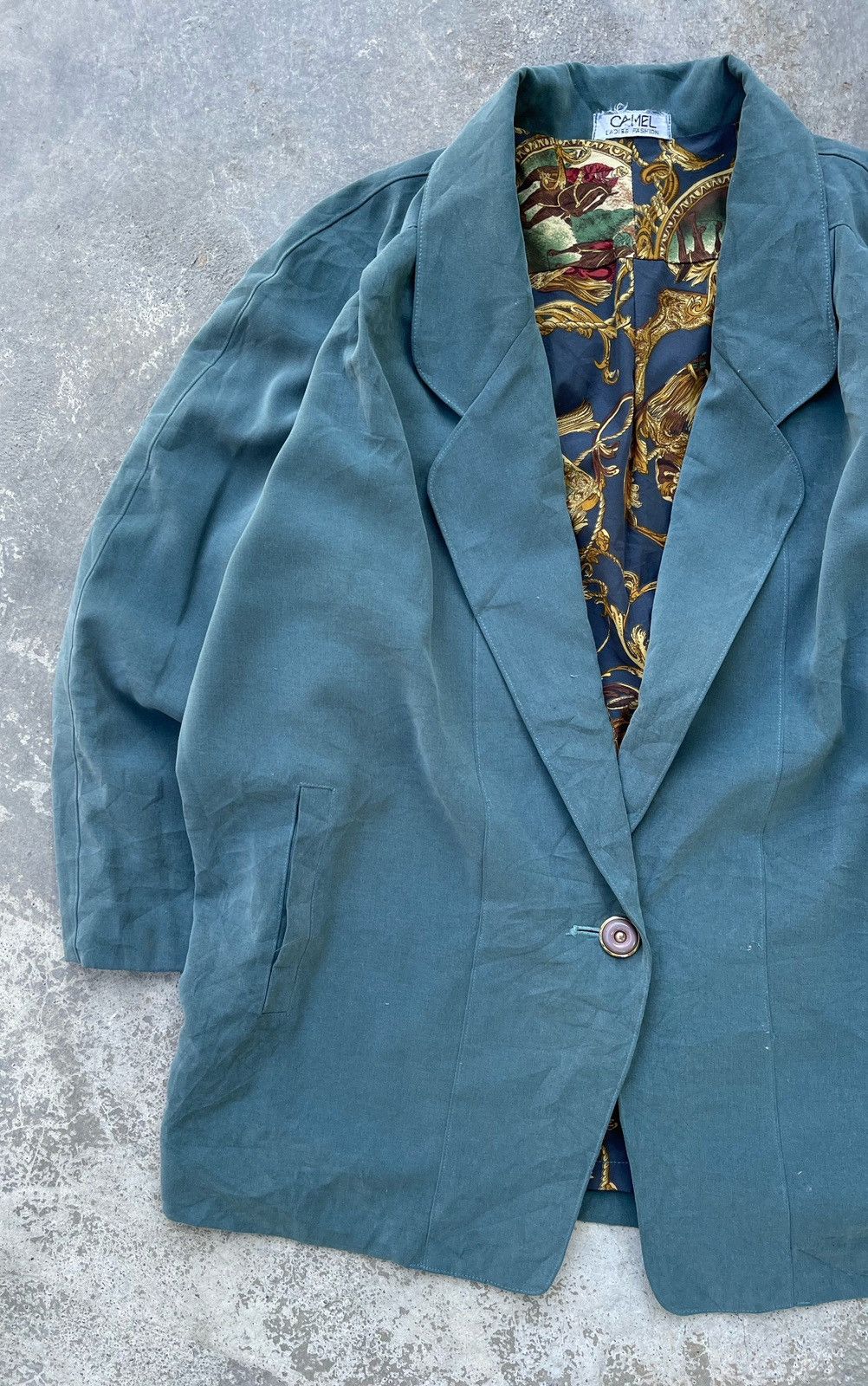 Camel × Vintage 🔥Vintage Camel "Art" Single Button Jacket Hermes Style Size L / US 10 / IT 46 - 5 Thumbnail