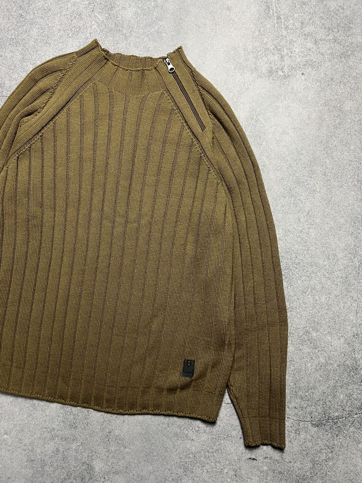 Hysteric Glamour Y2K Diesel Style Faded Distressed Asymmetrical Zip Sweaters Size US M / EU 48-50 / 2 - 3 Thumbnail