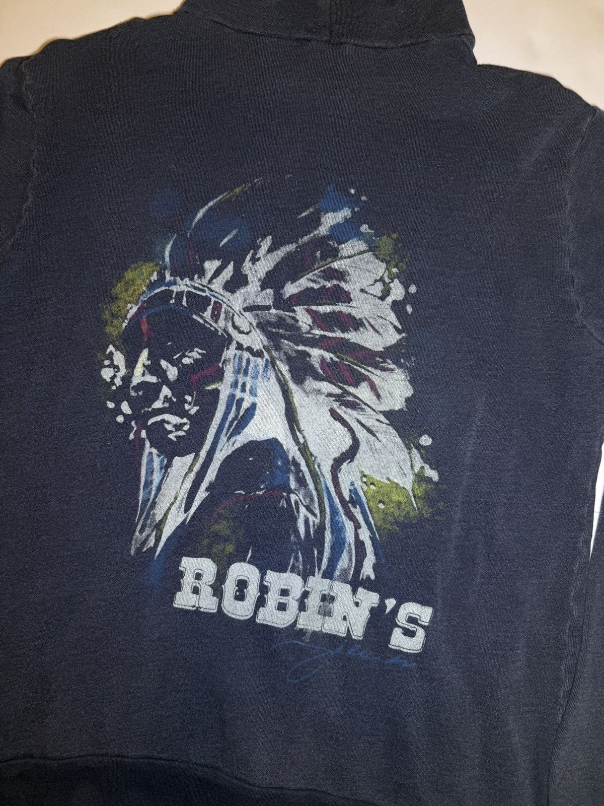 Robins Jeans Men's Robins Jean Zip Up Hoodie XL Navy Sweatshirt Full Zip Size US XL / EU 56 / 4 - 2 Thumbnail