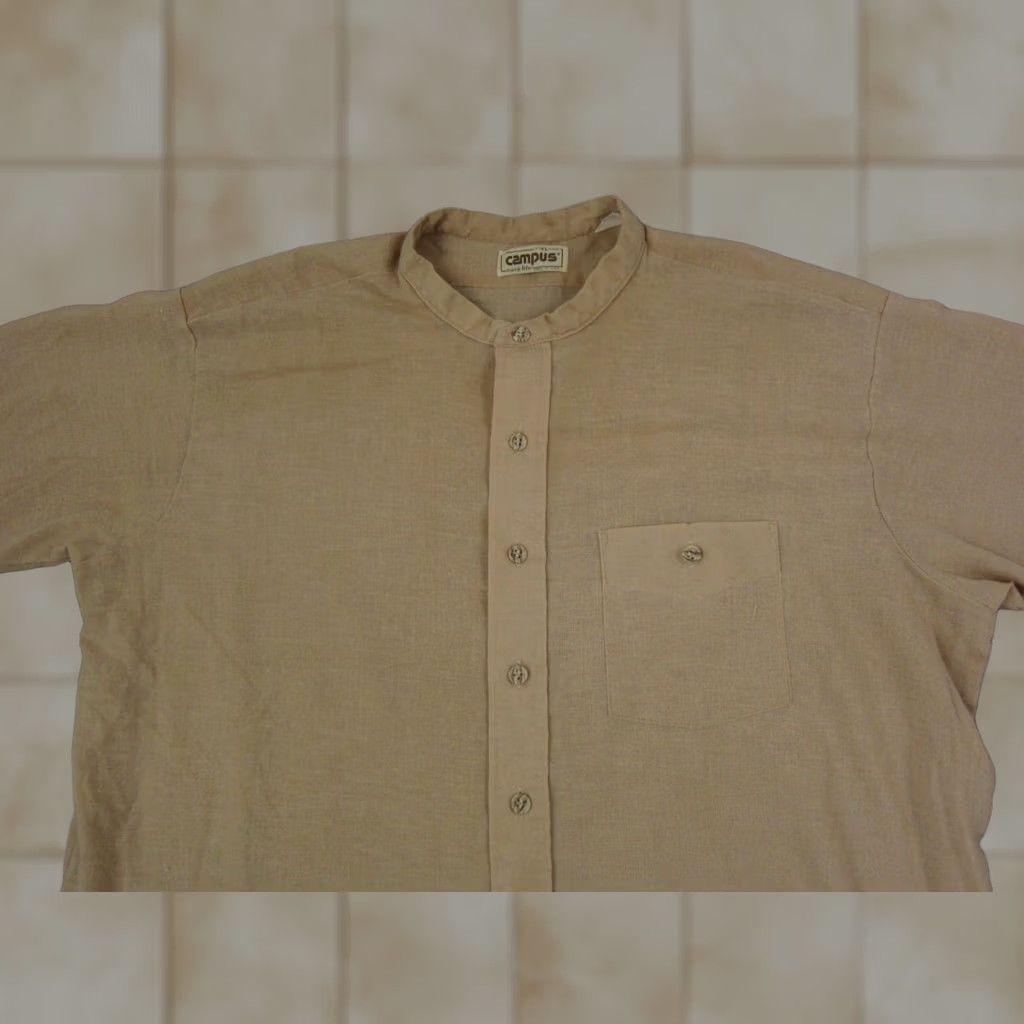Vintage VINTAGE Campus Shirt Mens XL Brown 60s 70s Band Button-Up Short Sleeve Collared Cotton Polyester Made in USA Size US XL / EU 56 / 4 - 1 Thumbnail