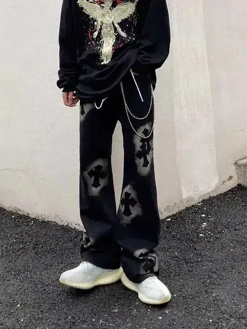 Japanese Brand VIBE vintage street cross print jeans Size US 32 / EU 48 - 5 Thumbnail