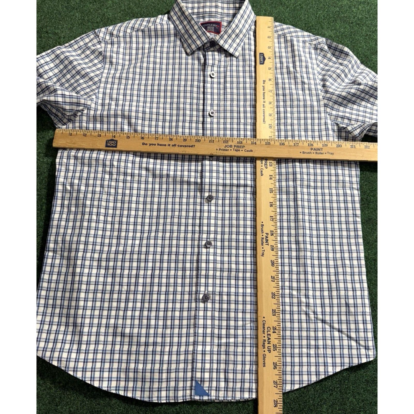 UNTUCKit UNTUCKit Men's Button-Up Shirt Medium White Blue Plaid Long Sleeve Wrinkle Free Seasonal Casual Regular Collar Spread Button-Up Shirt Size US M / EU 48-50 / 2 - 7 Thumbnail