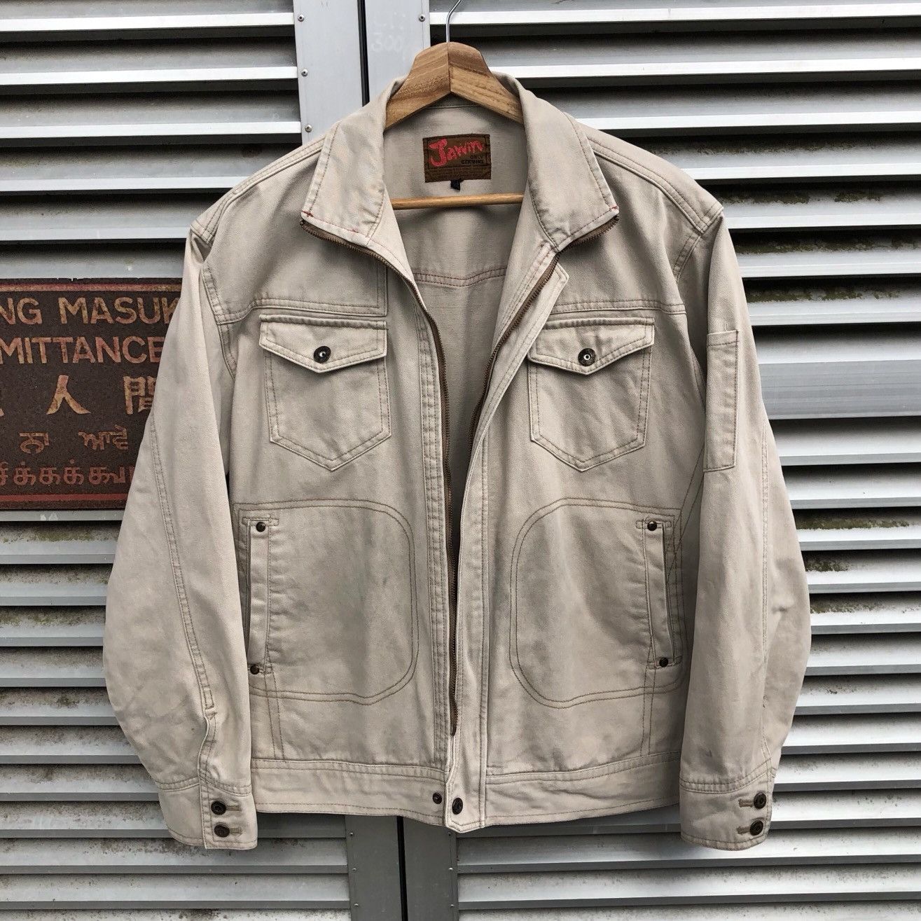 Vintage Vintage Jawin Denim Work Jacket Size US L / EU 52-54 / 3 - 1 Thumbnail