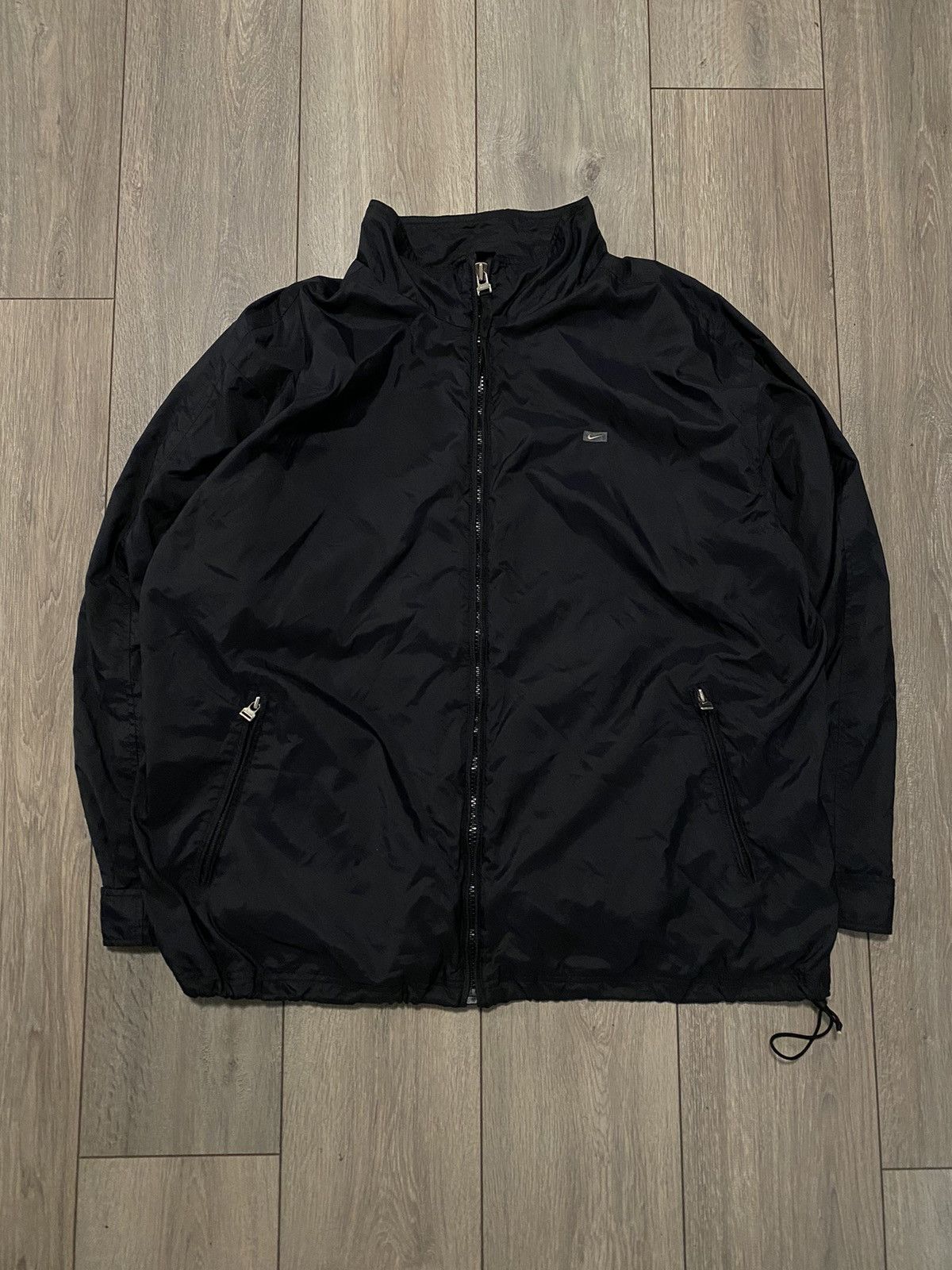 Nike Vintage Nike Nylon Windbreaker Jacket Zip Up Black Y2K Size US XL / EU 56 / 4 - 1 Thumbnail