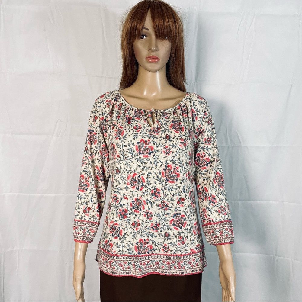 Ralph Lauren NWT New Ralph Lauren Floral Cotton 3/4 Length Sleeve Peasan Size S / US 4 / IT 40 - 1 Thumbnail