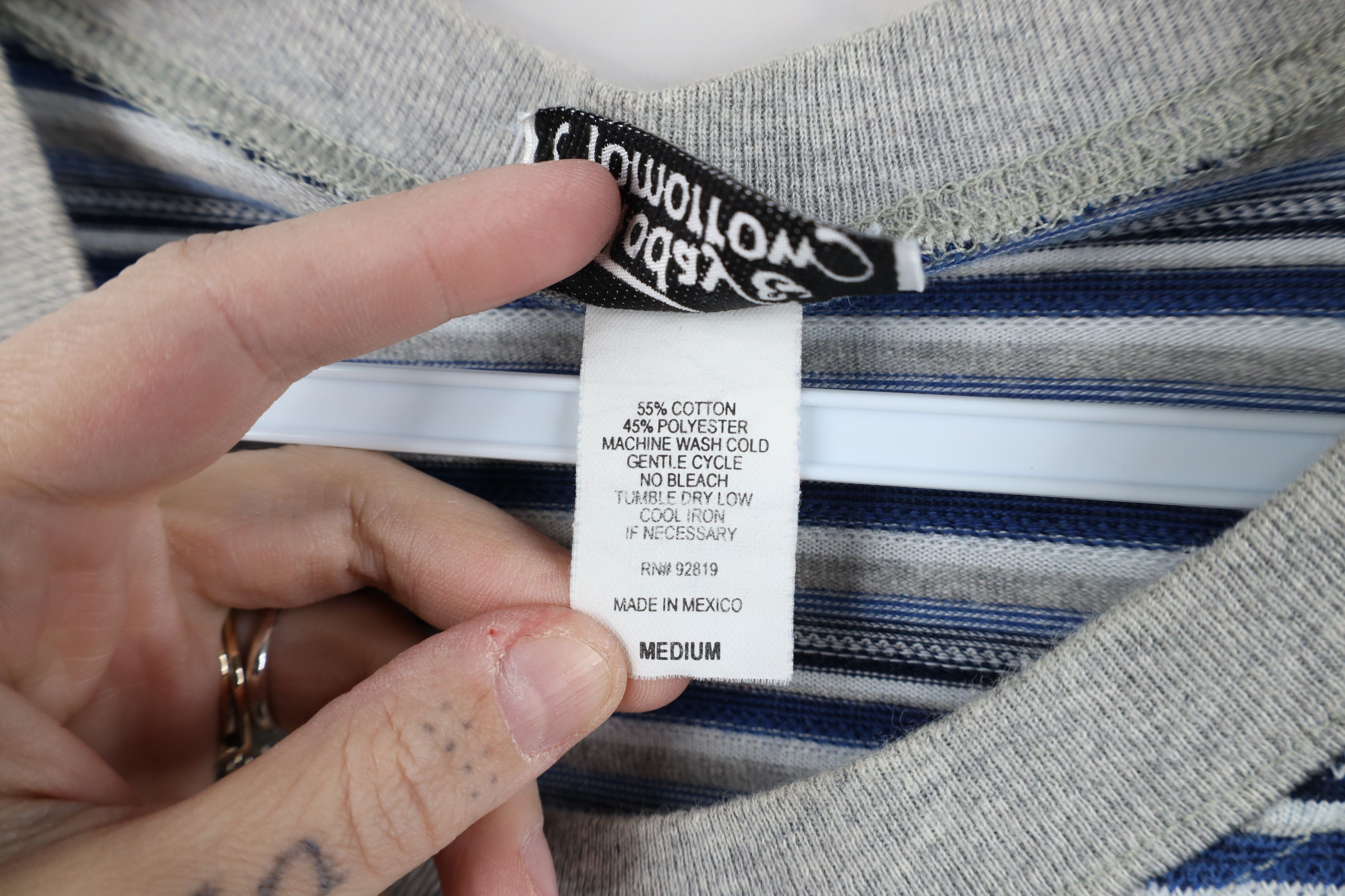 Vintage Vintage 90s Streetwear Striped Knit Short Sleeve T-Shirt Size M / US 6-8 / IT 42-44 - 6 Thumbnail