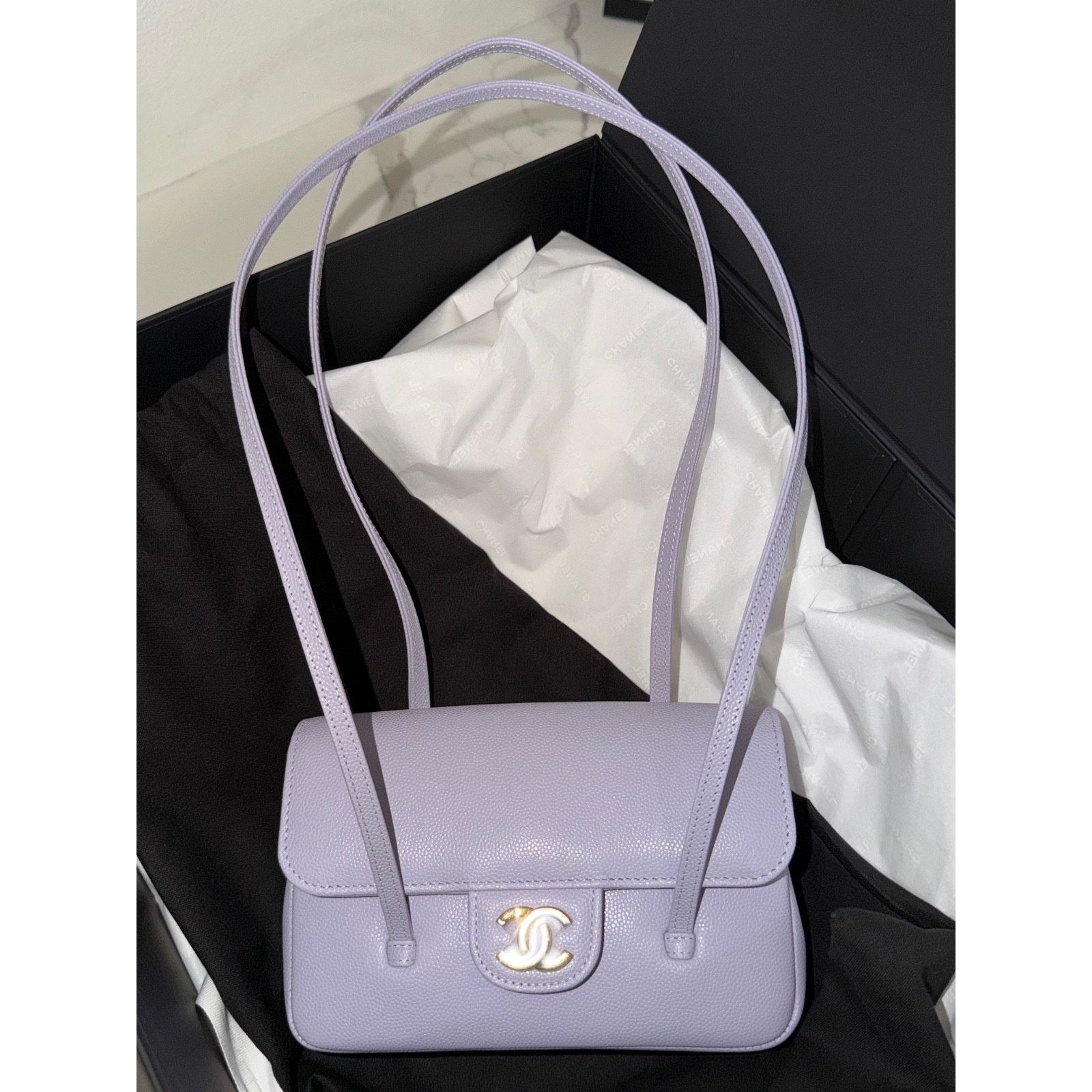 Chanel Chanel 26S Preppy Coco Mini Purple Caviar Leather Gold CC Lg Size ONE SIZE - 8 Thumbnail