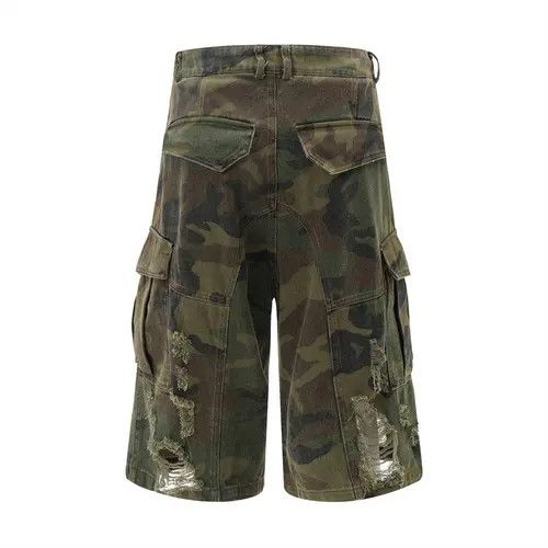 Japanese Brand Minako x Asaka Destroy Camouflage Grinding Cropped Pants Size US 29 - 4 Thumbnail