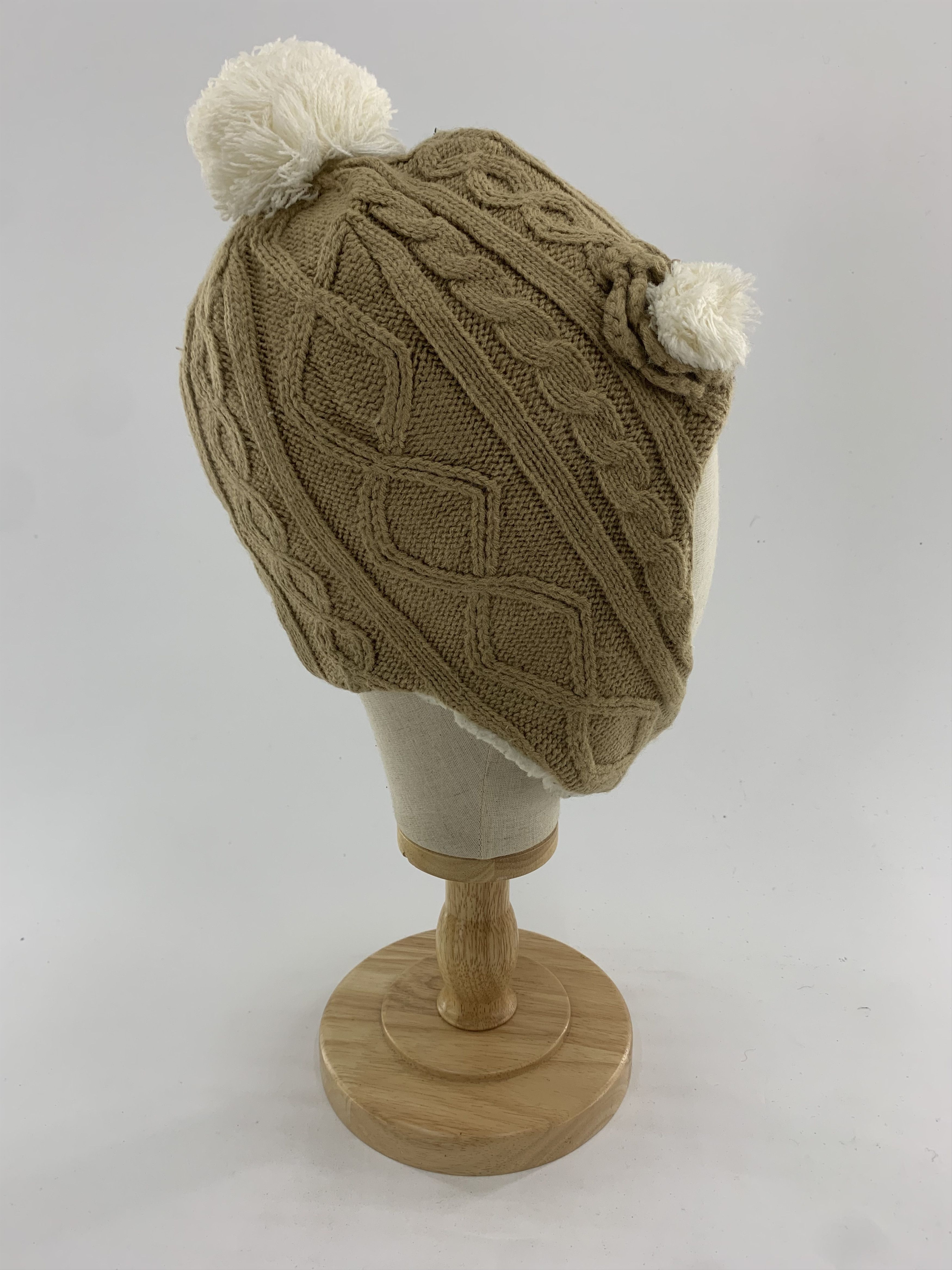 Vintage Knitted Beanie Earflap Hat Snowcap Size ONE SIZE - 4 Thumbnail