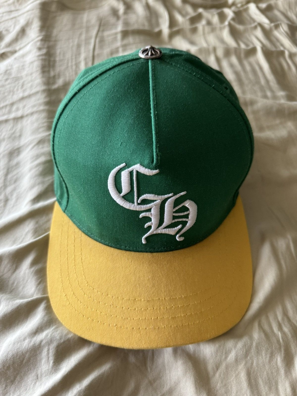Pre-owned Chrome Hearts Green/yellow Baseball Cap
