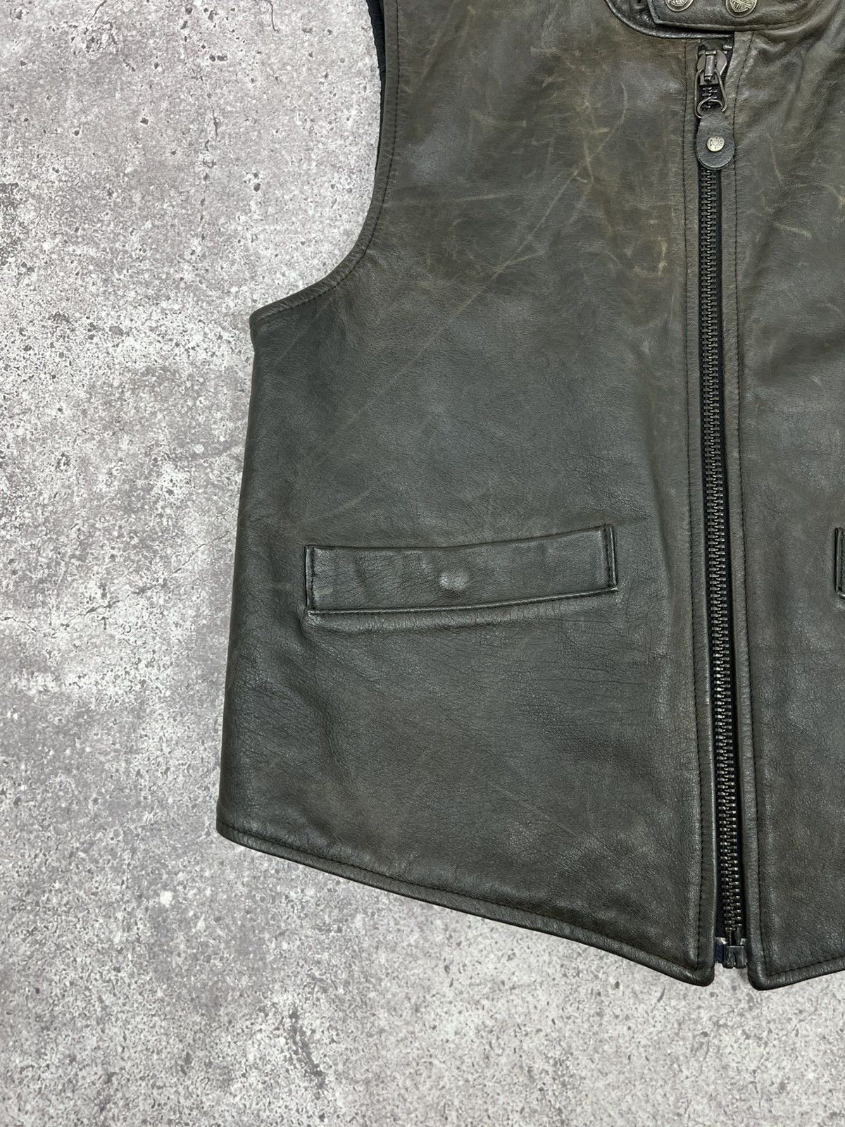 Harley Davidson Vintage Harley Davidson Leather Nylon Vest 90s Size US M / EU 48-50 / 2 - 7 Thumbnail