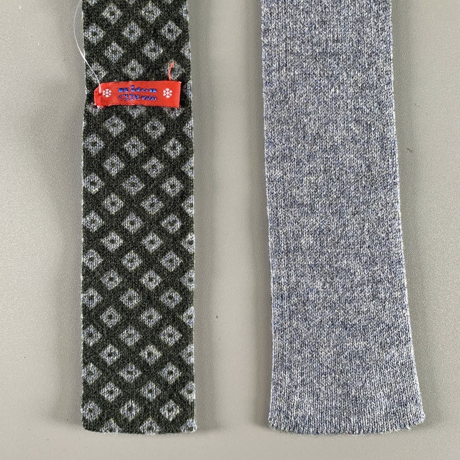 Kiton KITON Gray Olive Knitted Wool Blend Tie Size ONE SIZE - 1 Thumbnail