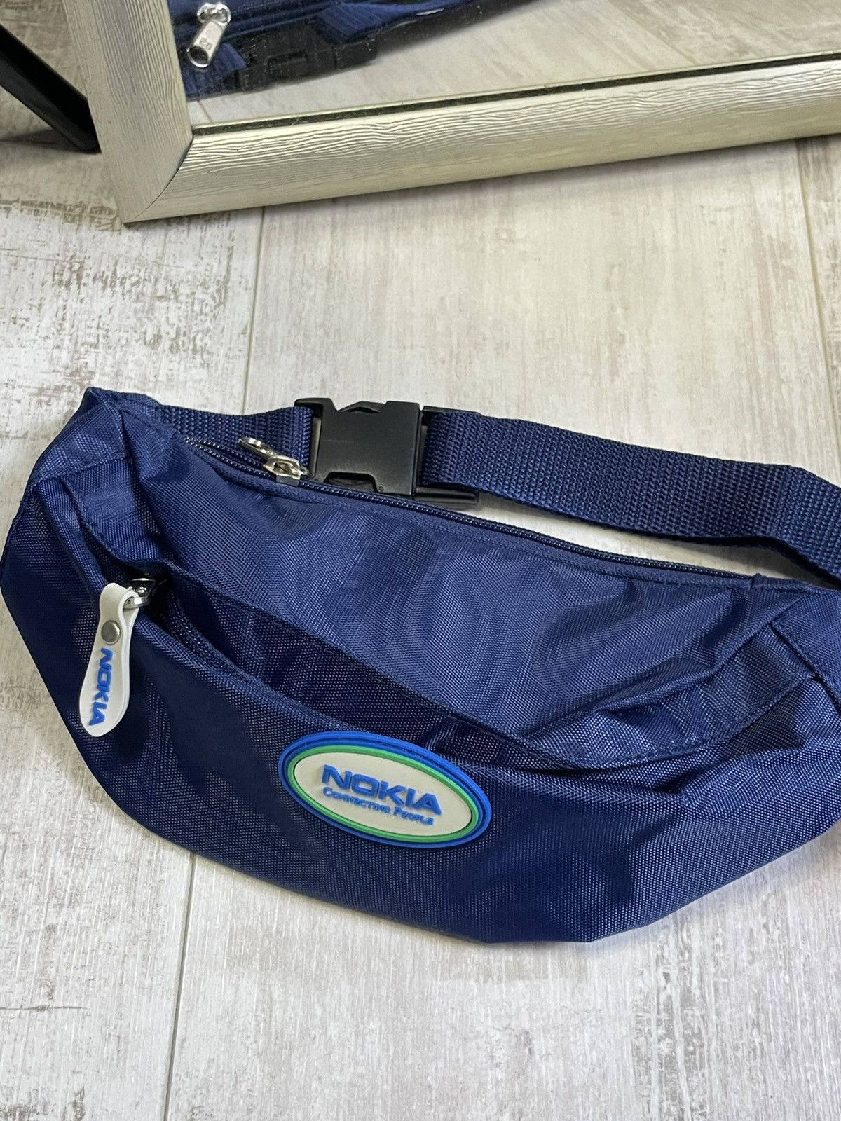 Vintage Vintage Nokia 90’s Crazy Y2K Bag Nylon Blue RARE Size ONE SIZE - 4 Thumbnail