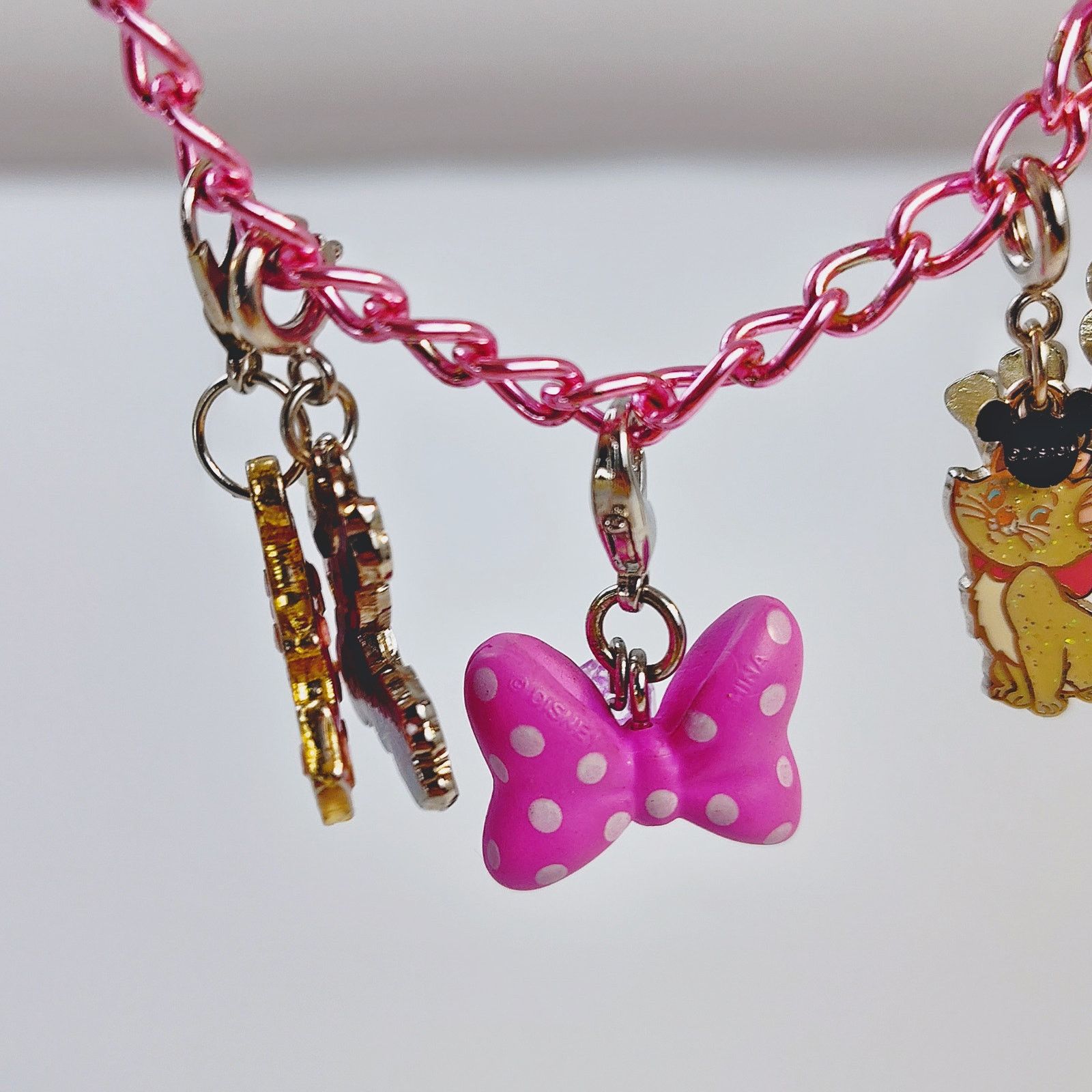 Disney Disney Minnie Mouse 5 Charm Pink Chain Bracelet Cute & Fun Size ONE SIZE - 9 Thumbnail